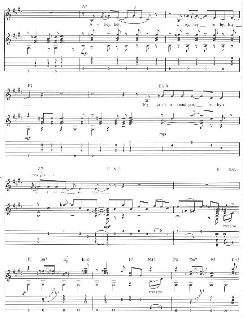 hey_hey指弹谱_原调六线谱_Eric_Clapton