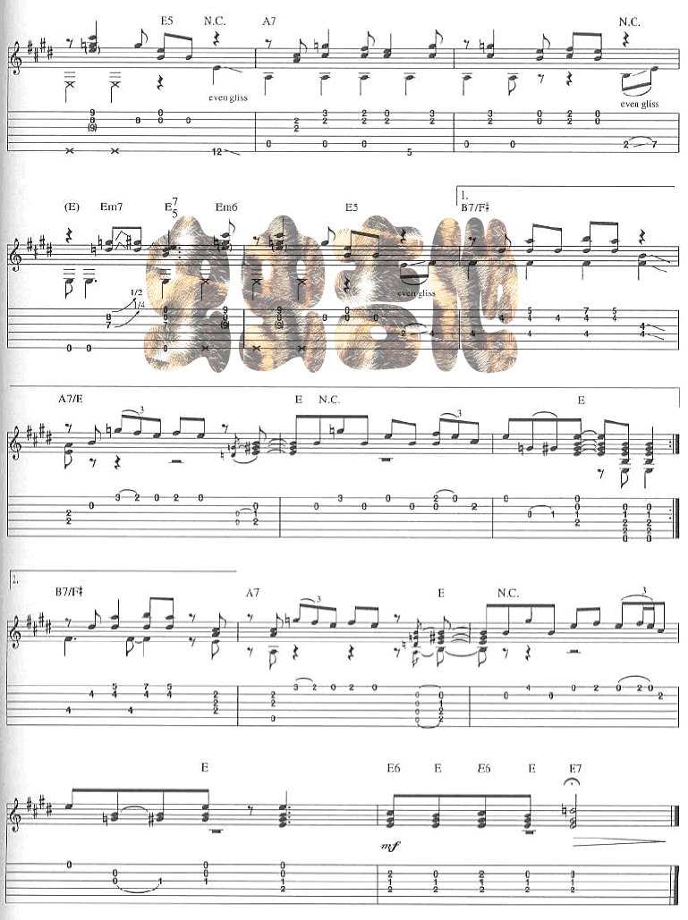 hey_hey指弹谱_原调六线谱_Eric_Clapton