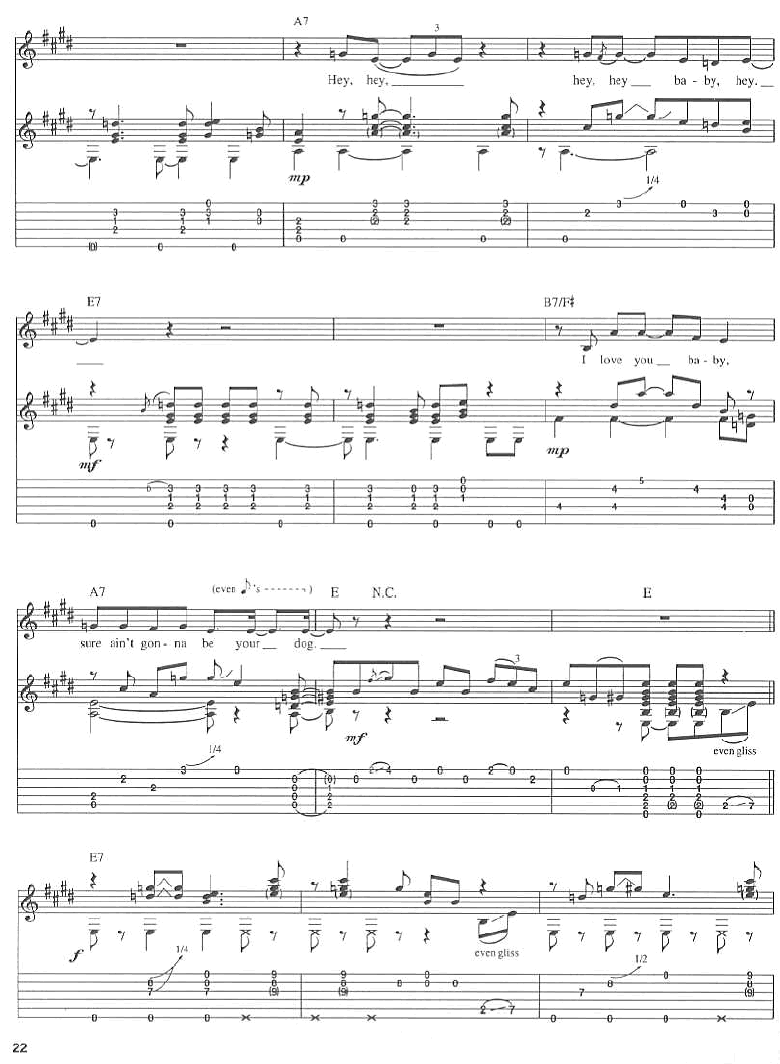 hey_hey指弹谱_原调六线谱_Eric_Clapton