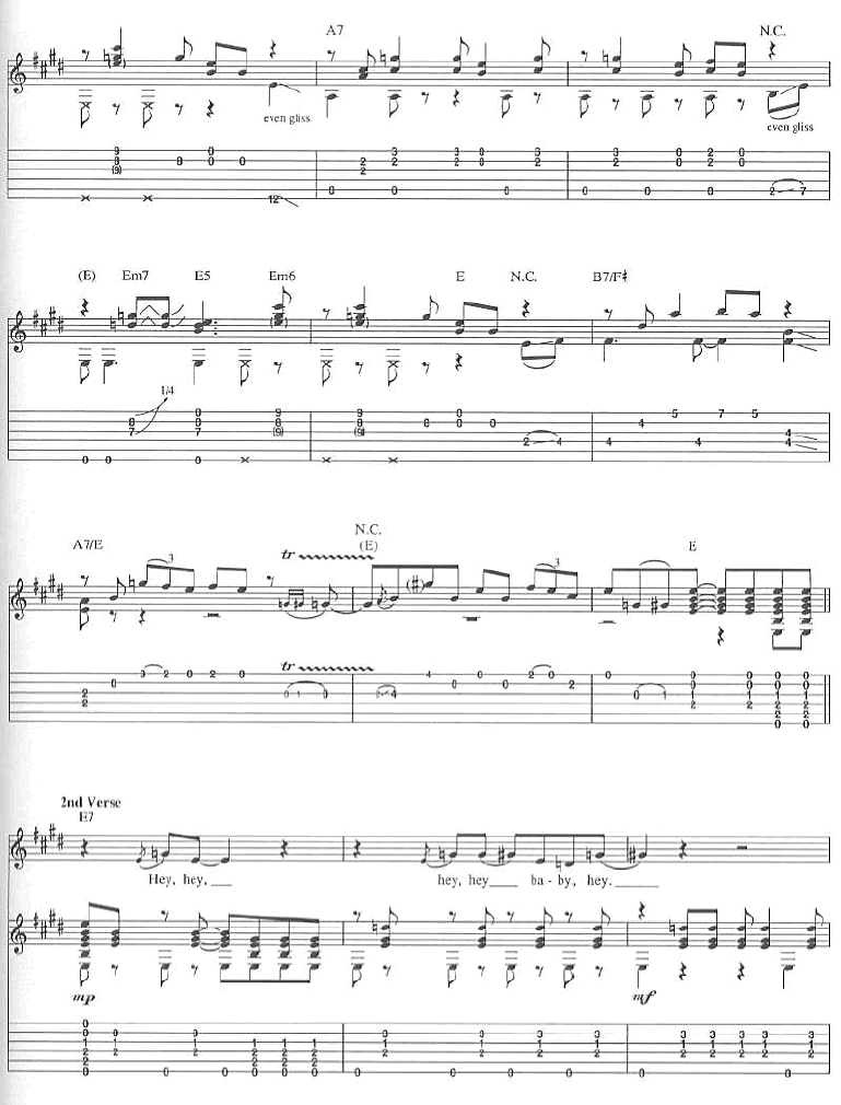 hey_hey指弹谱_原调六线谱_Eric_Clapton