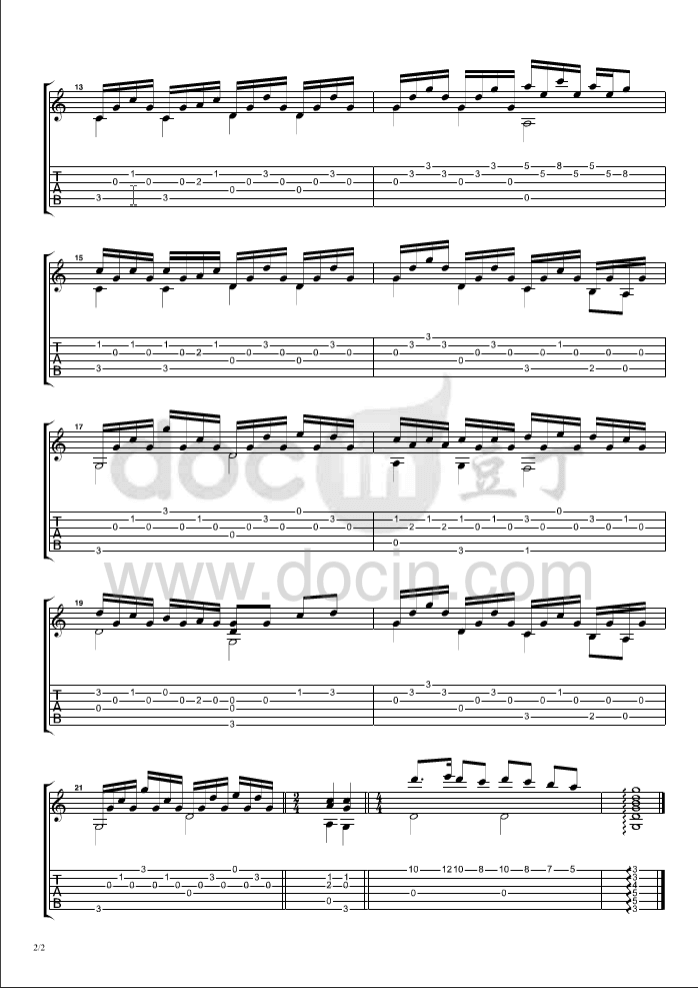 东方红指弹谱_原调六线谱_殷飚