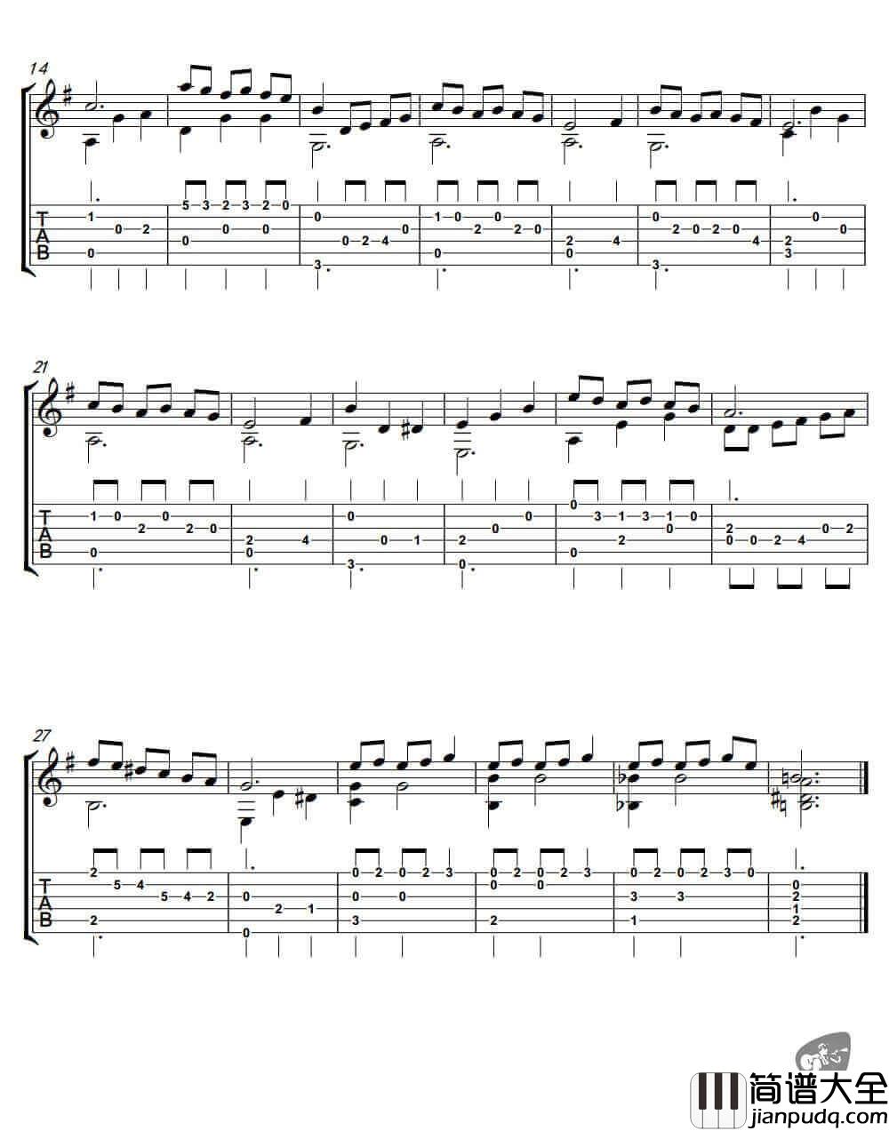 爱乐之城指弹谱_原调六线谱_易唱网编配_罗翔