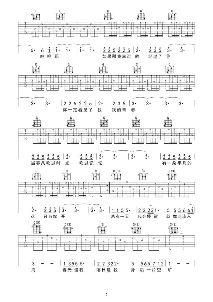 在路上吉他谱_D调六线谱_孤龙编配_瓦其依合