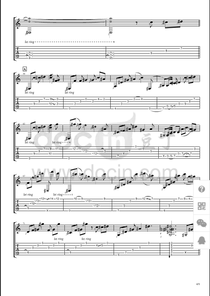 Waiting指弹谱_B调六线谱_Calum_Graham