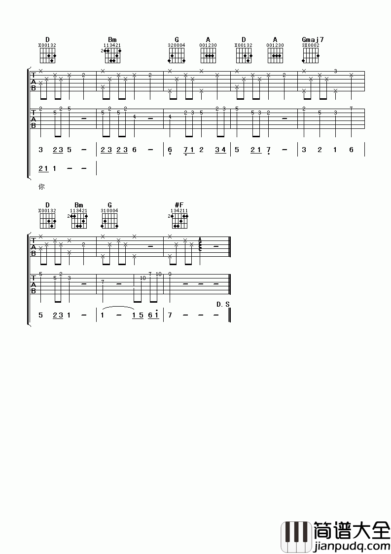 我愿意吉他谱__陈晓东