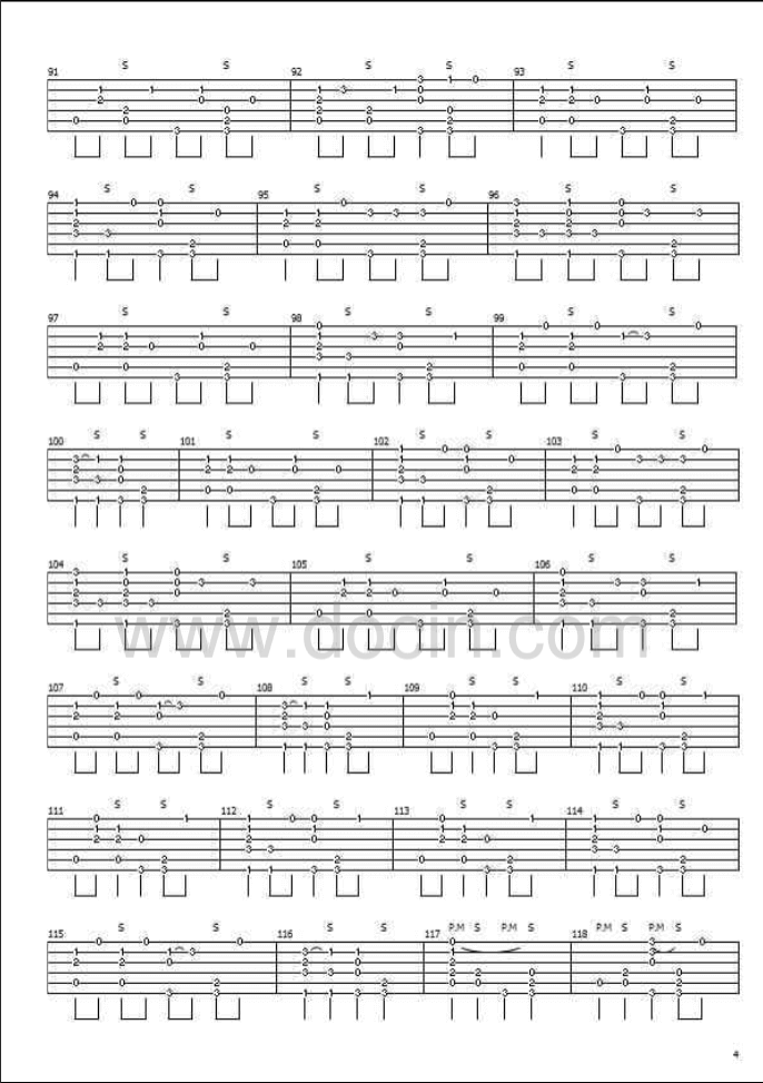 Somebody_that_I_used_to_know指弹谱_原调_郑成河