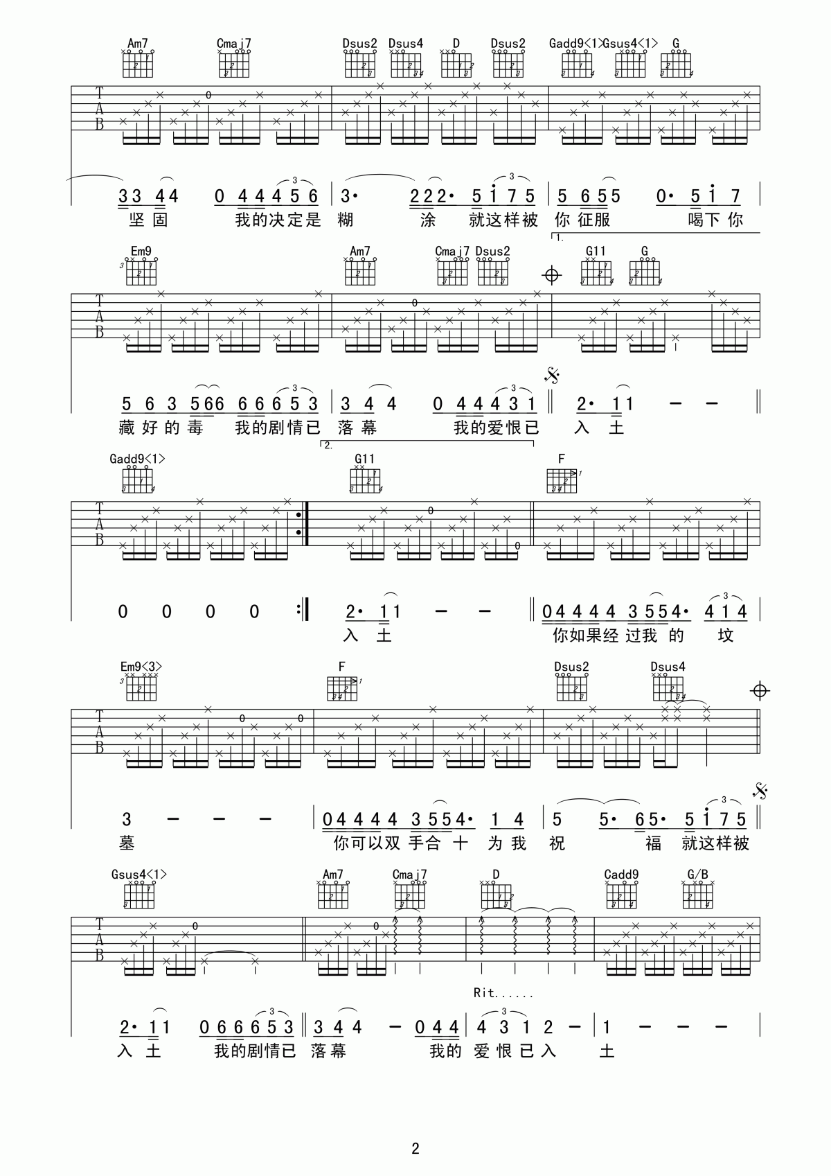 袁惟仁_征服吉他谱