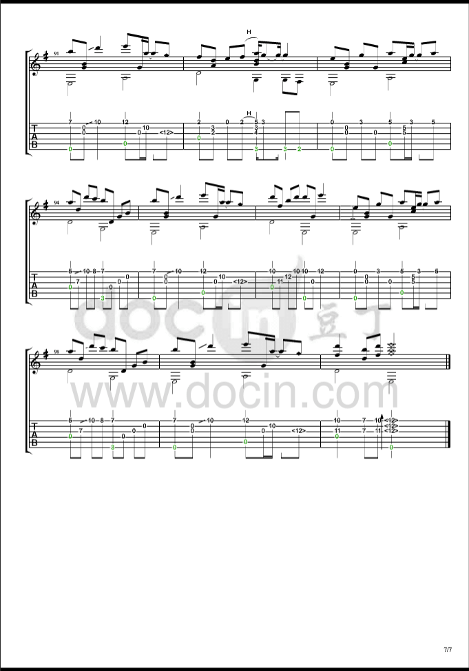 残酷天使的行动纲领指弹谱_原调六线谱_新世纪福音战士