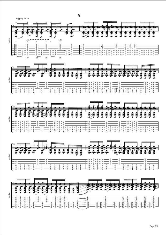 Big_blue_ocean指弹谱_D调原版_六线谱_押尾桑