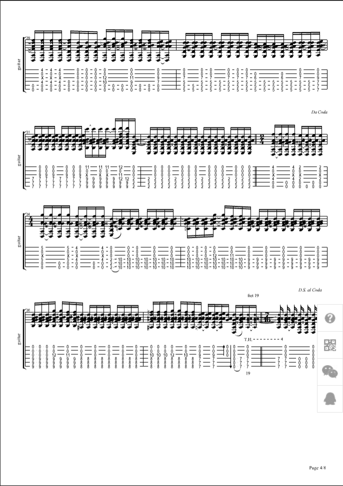 Big_blue_ocean指弹谱_D调原版_六线谱_押尾桑