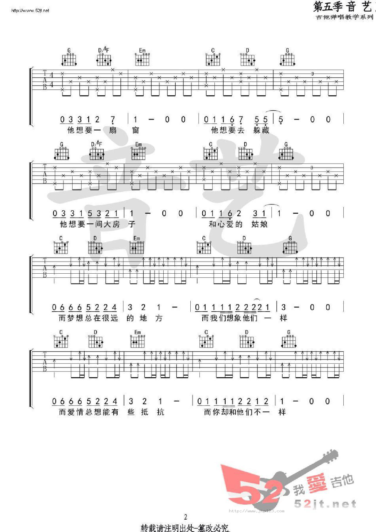 旅途吉他谱_留声玩具_G调和弦弹唱谱_音艺吉他_图谱2