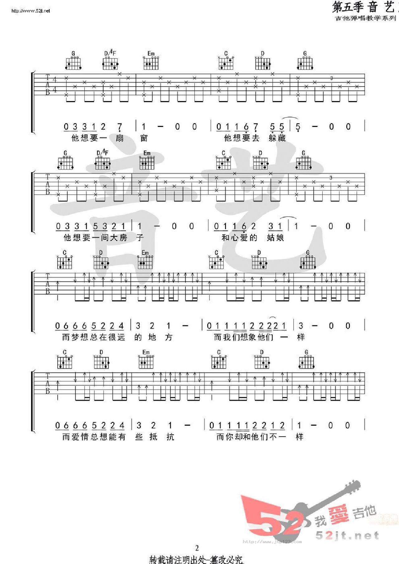 旅途吉他谱_留声玩具_G调和弦弹唱谱_原版_图谱2