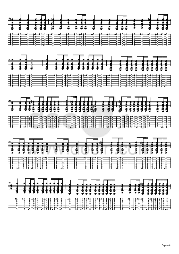 深夜吉他谱_C调六线谱_李德银