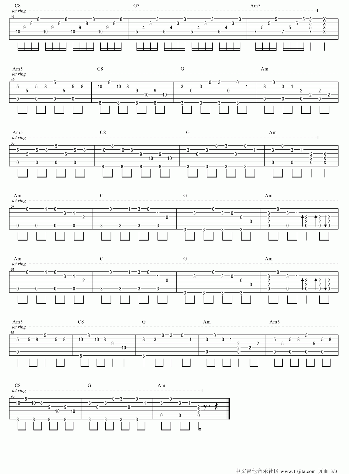 琴歌指弹版_Butterfly(大家一起来)吉他谱