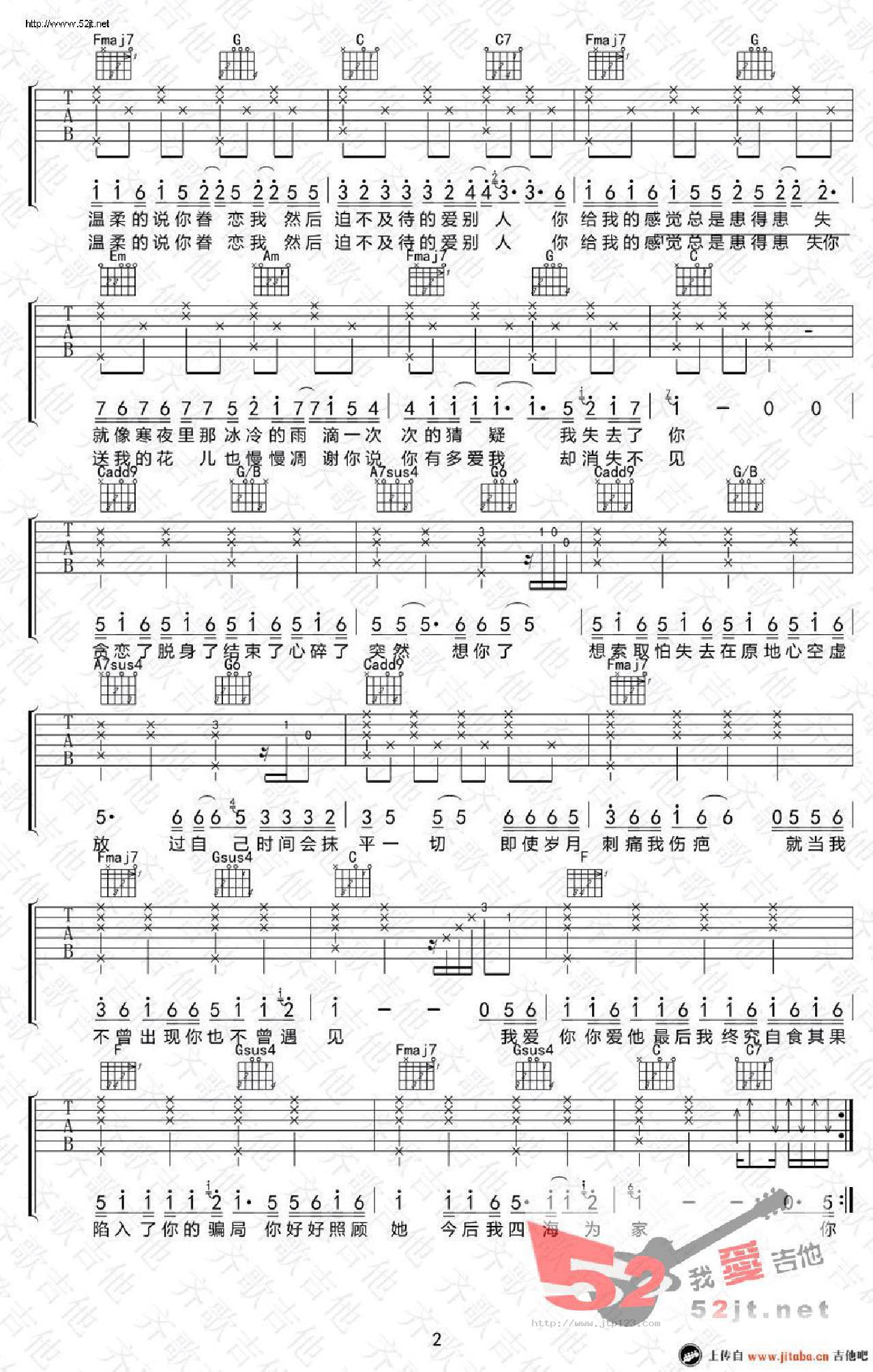 白山茶汽水妹吉他谱_陈雪凝_F调和弦弹唱谱_图谱2