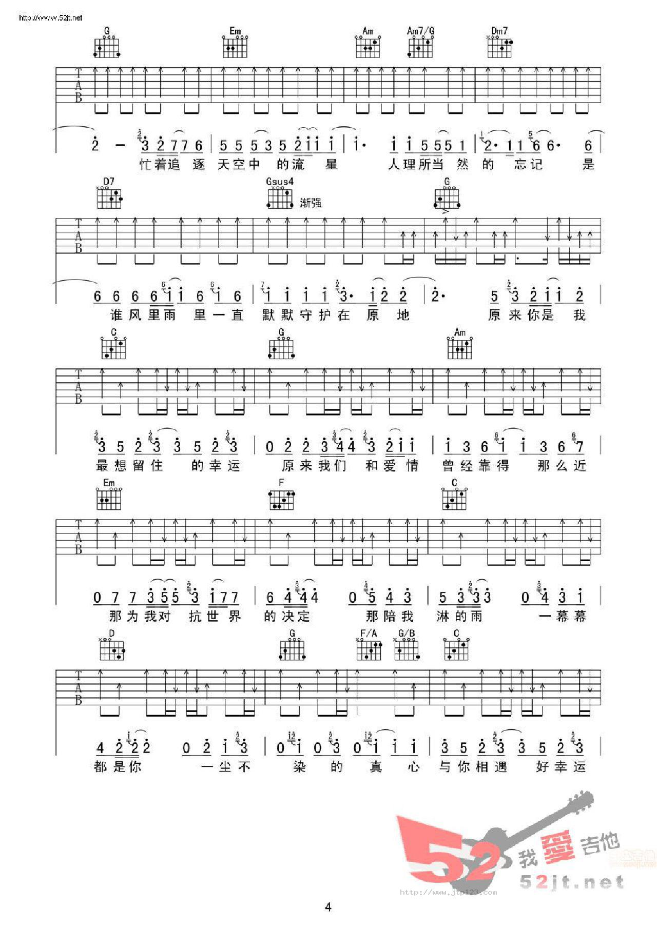 小幸运吉他谱_田馥甄_F调和弦弹唱谱_原版_图谱4
