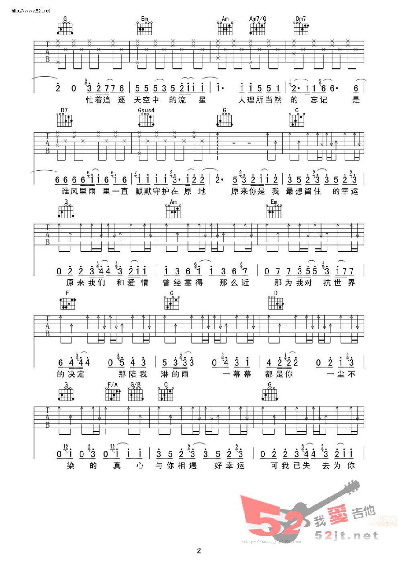 小幸运吉他谱_田馥甄_F调和弦弹唱谱_原版_图谱2