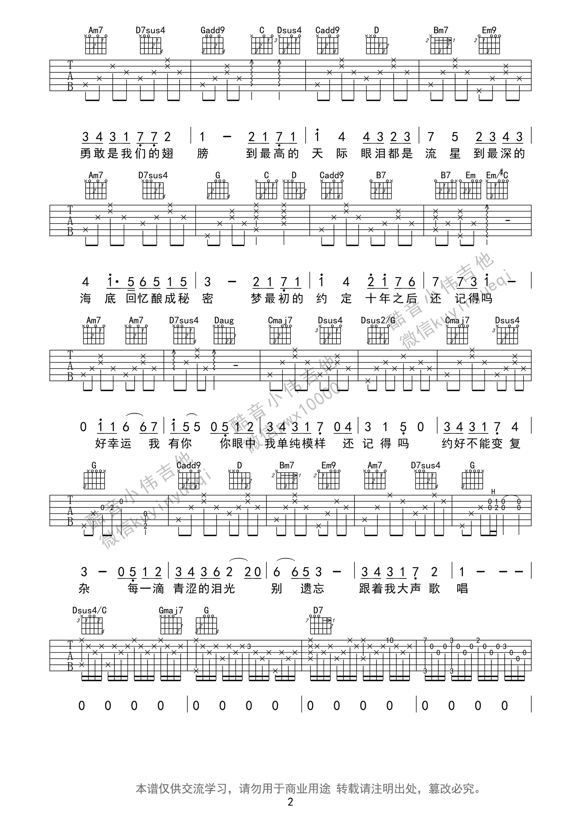 还记得吗吉他谱_G调精选版_配音小伟吉他编配_张韶涵