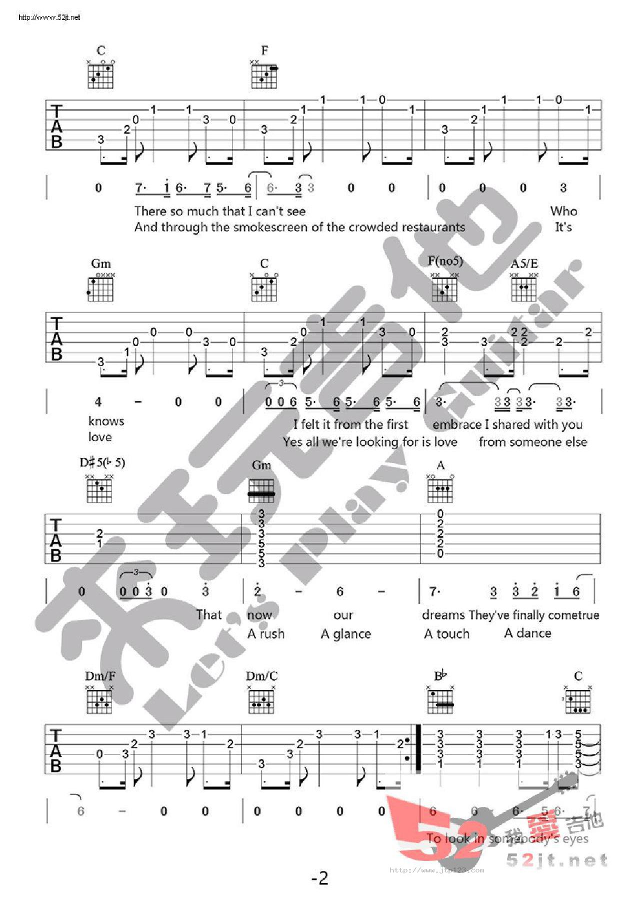 cityofstars吉他谱_影视_D调指弹/独奏谱_爱乐之城主题曲_图谱2