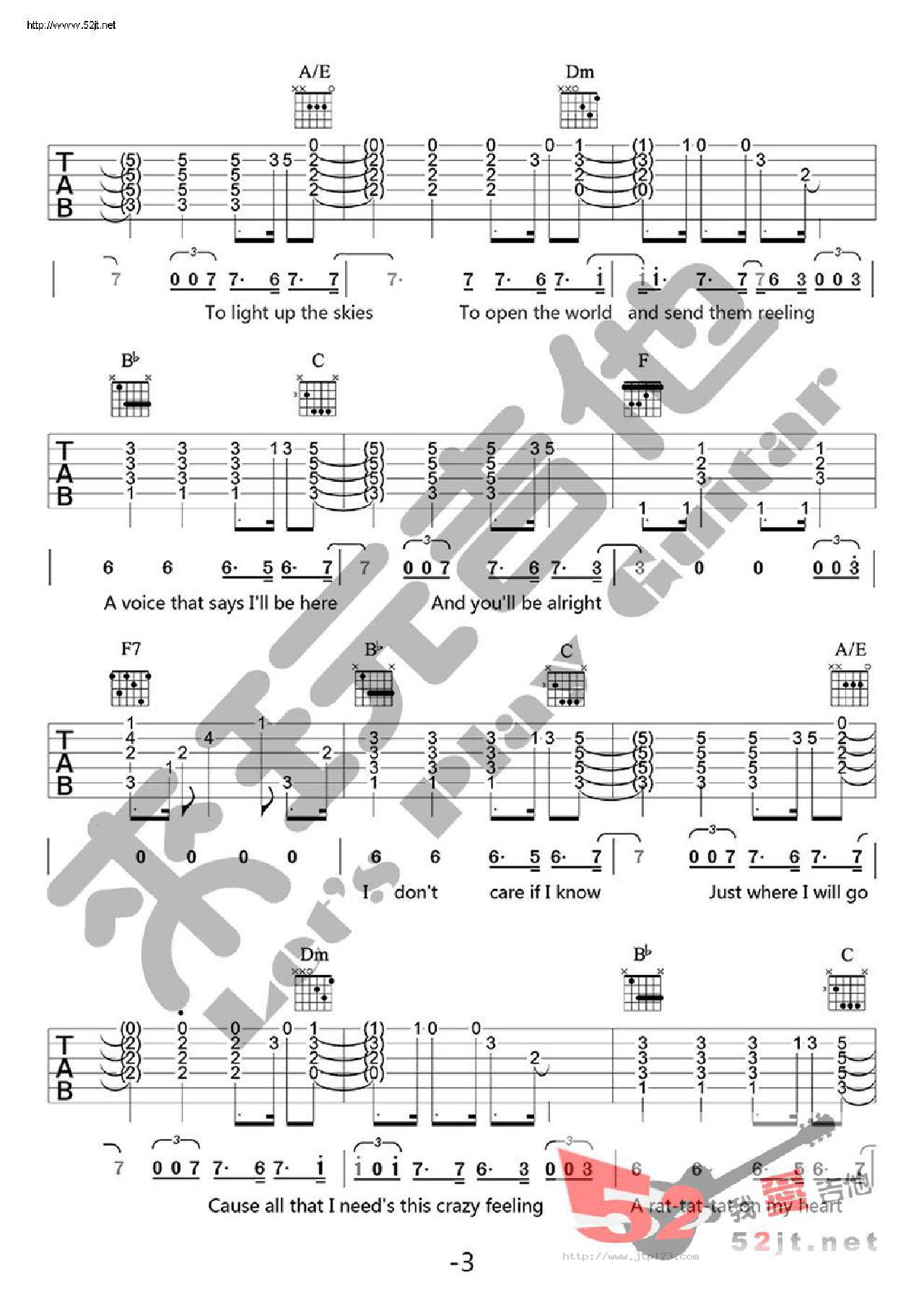 cityofstars吉他谱_影视_D调指弹/独奏谱_爱乐之城主题曲_图谱3