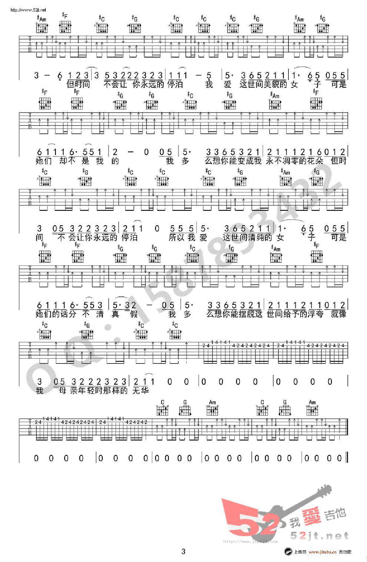 朵儿吉他谱_赵雷_C调和弦弹唱谱_简单版_图谱3