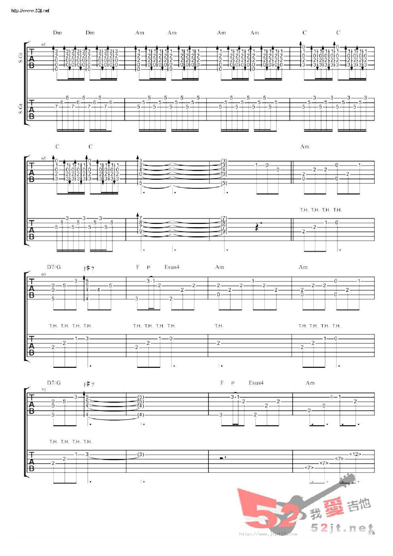 来信吉他谱_陈鸿宇_G调指弹/独奏谱_原版_图谱5