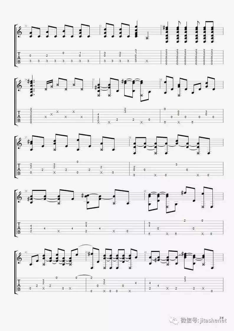 平行线吉他指弹谱_D调六线谱_原调_人渣的本愿