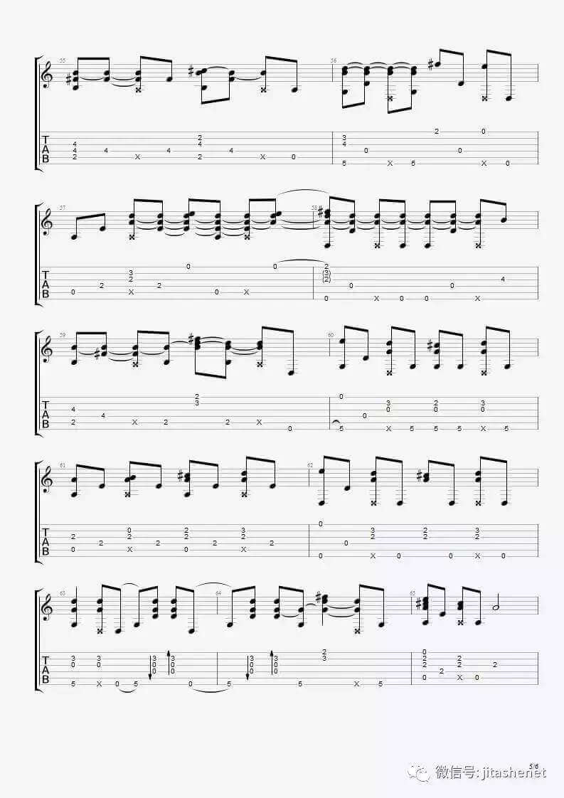 平行线吉他指弹谱_D调六线谱_原调_人渣的本愿