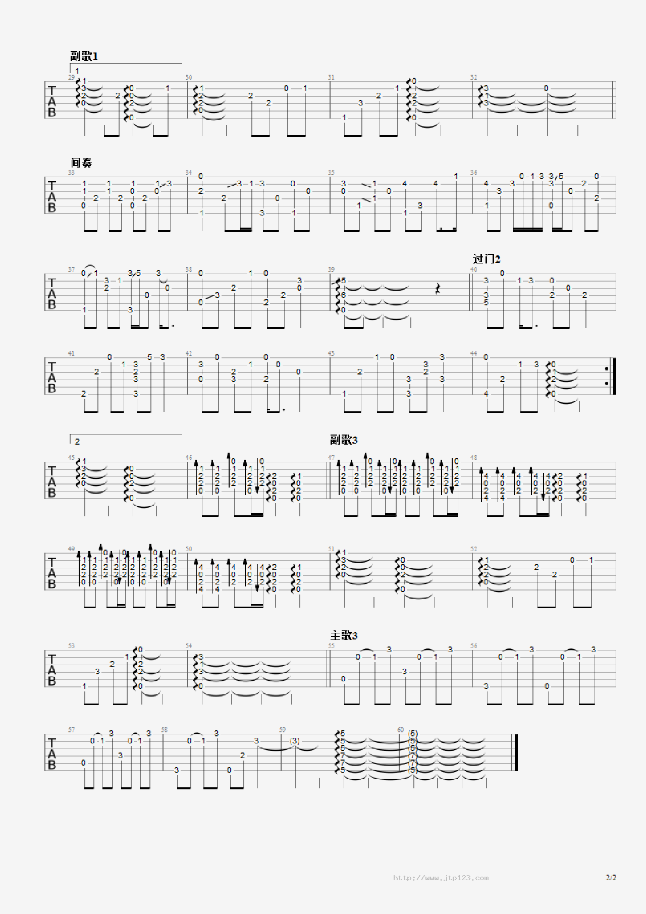 DaysandMoons吉他谱_ElsaKopf_D调指弹/独奏谱_图谱2