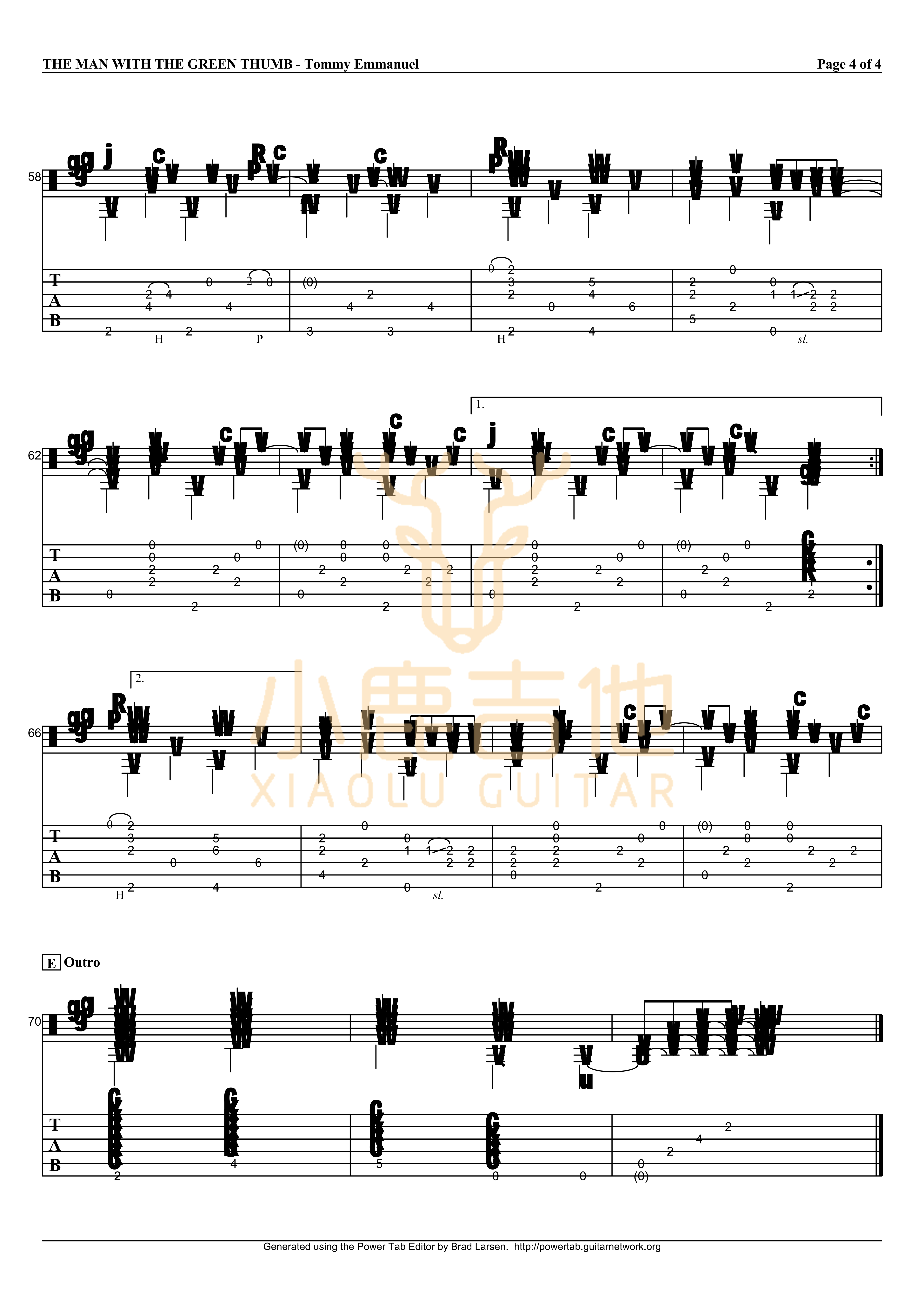 THE_MAN_WITH_THE_GREEN_THUMB_Tommy_Emmanuel指弹吉他谱(小鹿吉他)