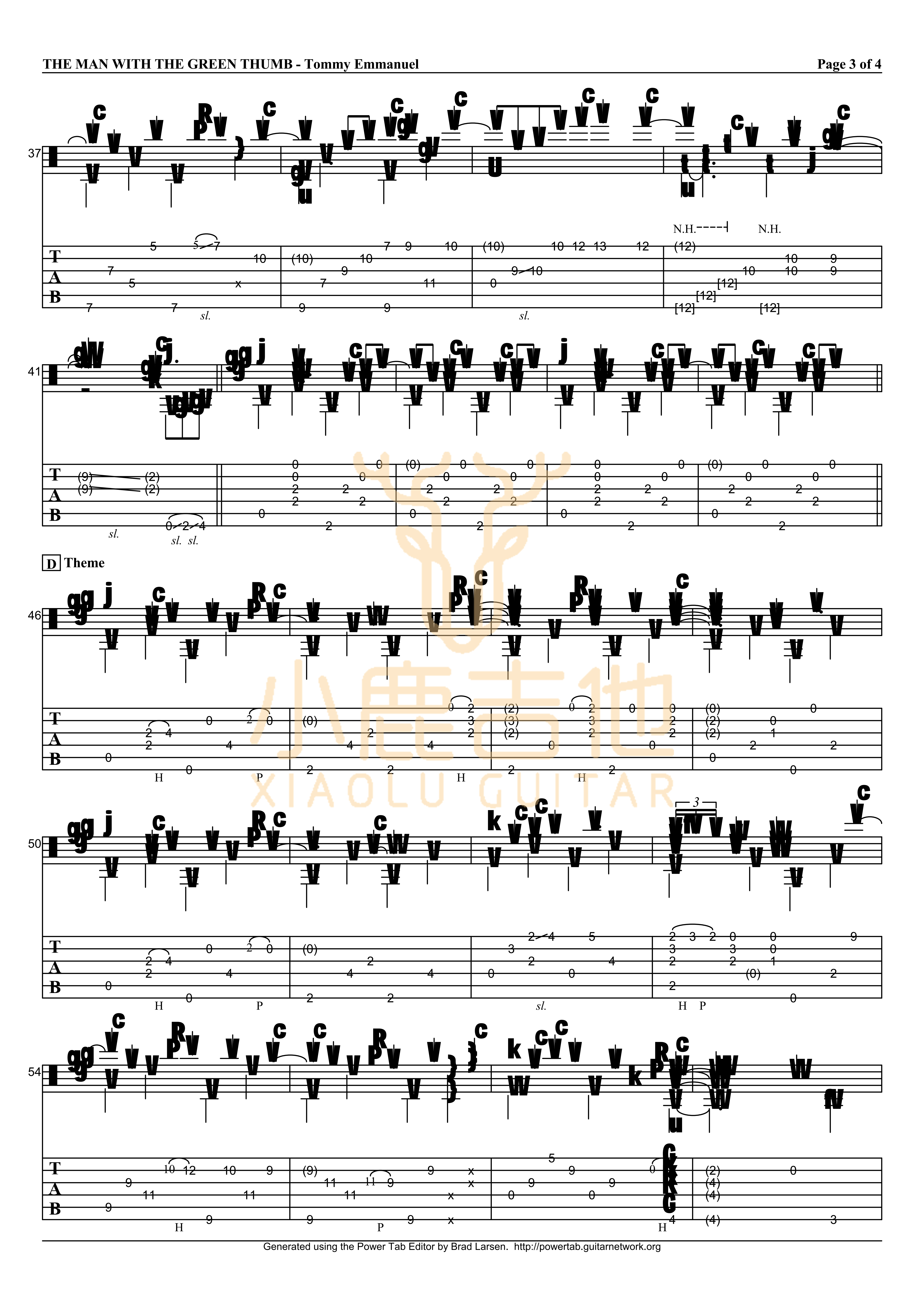 THE_MAN_WITH_THE_GREEN_THUMB_Tommy_Emmanuel指弹吉他谱(小鹿吉他)