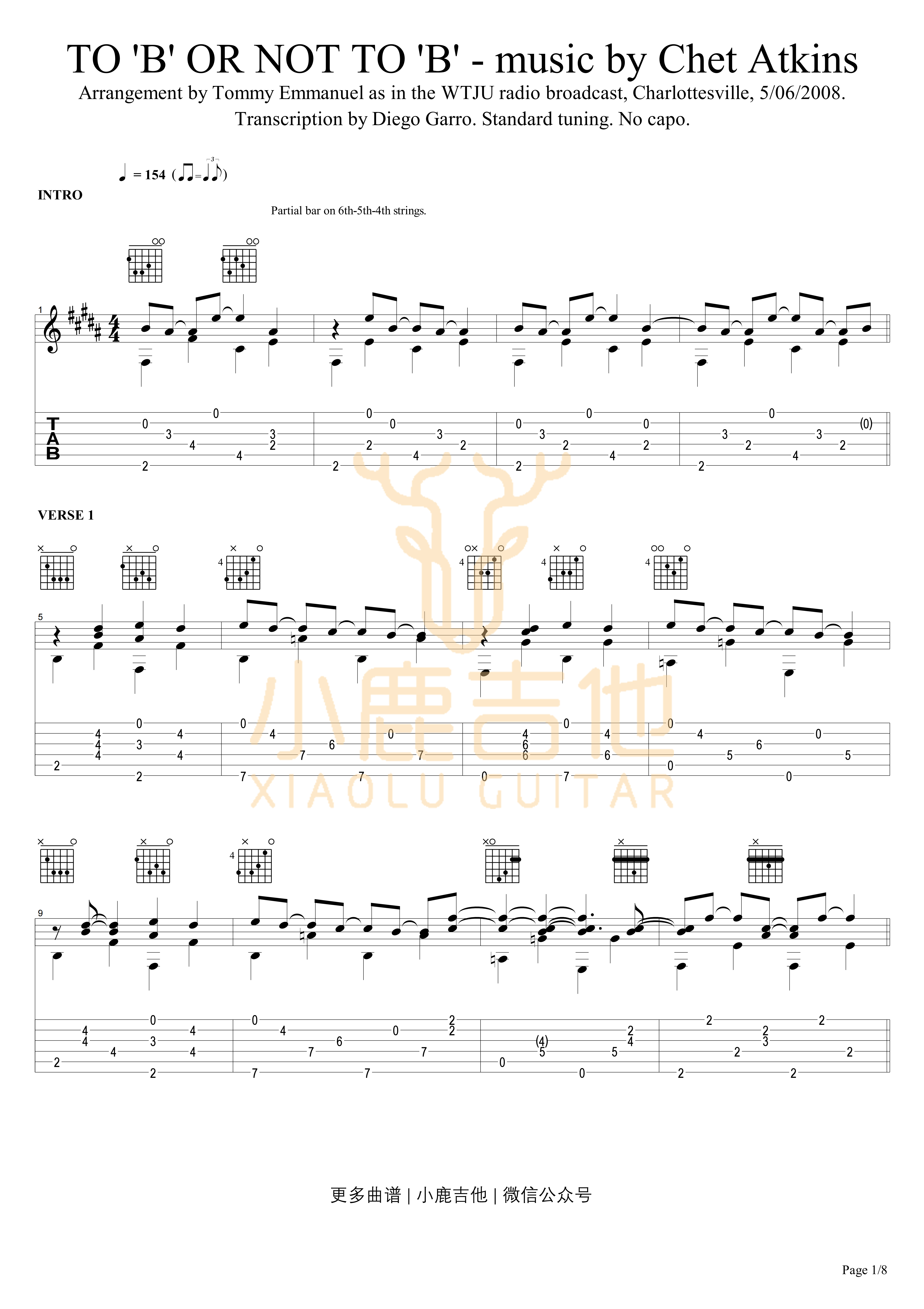 To_B_or_Not_to_B_Tommy_Emmanuel指弹吉他谱（小鹿吉他）