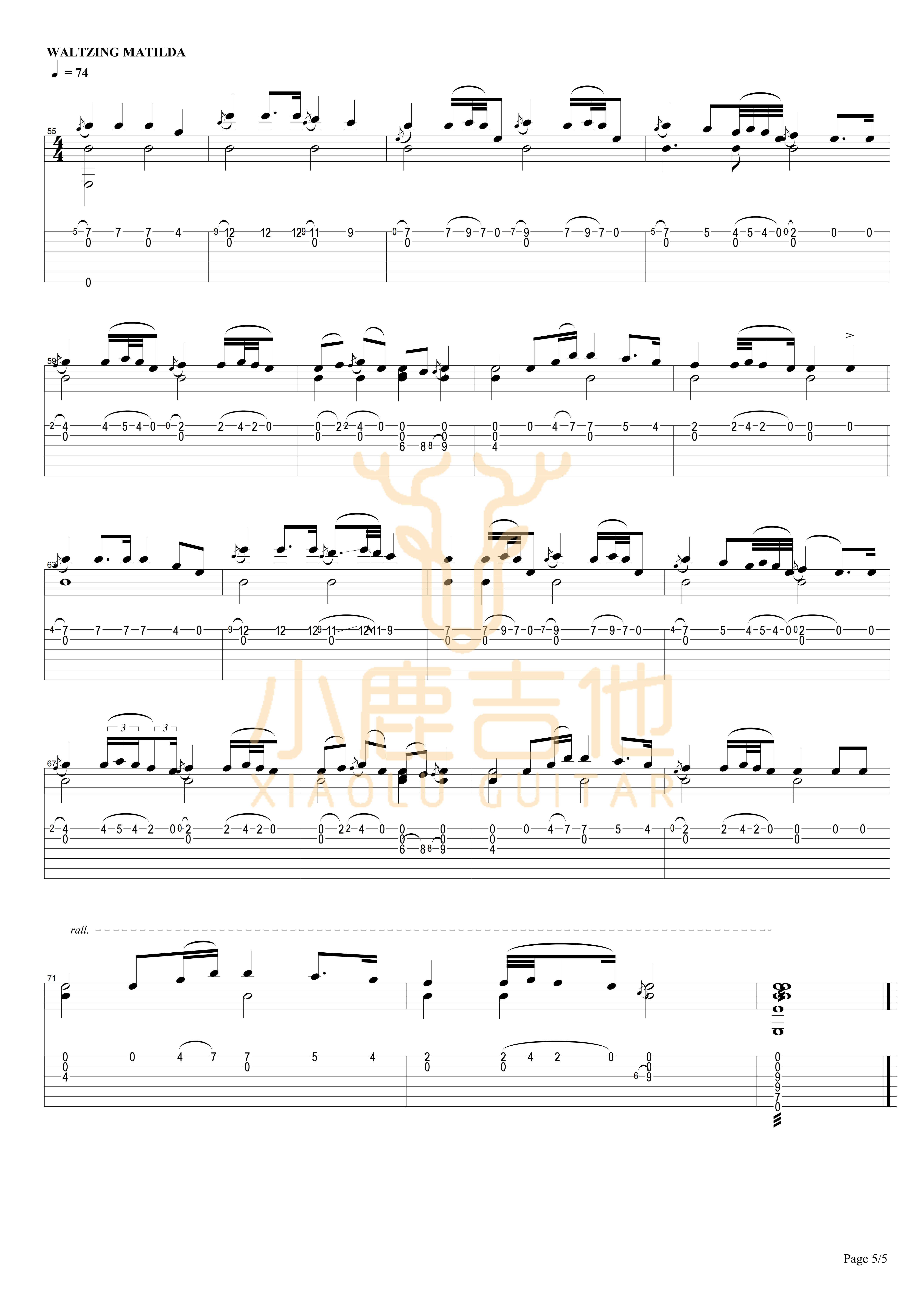 THE_JOLLY_SWAGMAN_Tommy_Emmanuel指弹吉他谱（小鹿吉他）