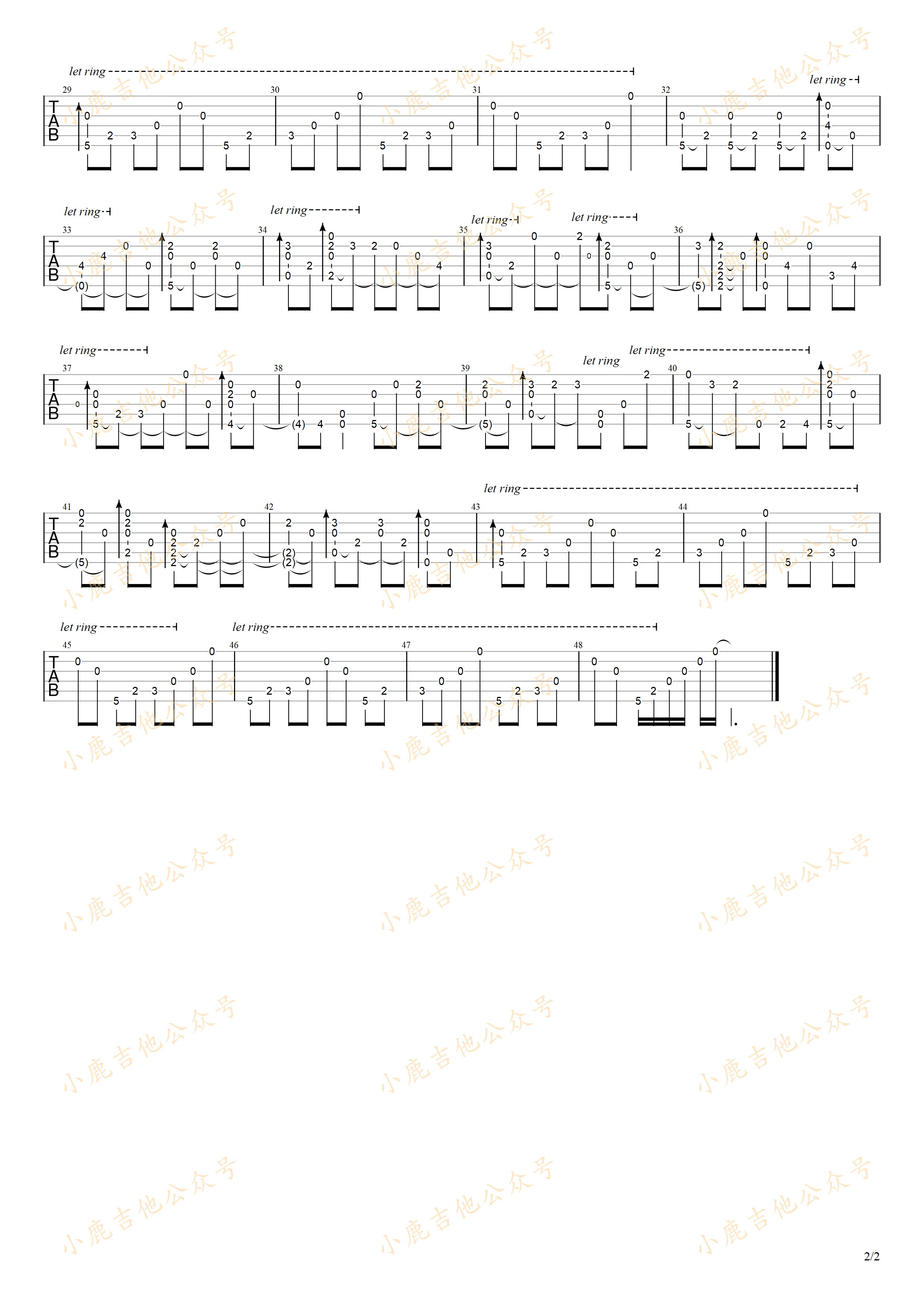 ふるさと（故乡）_岸部真明_指弹吉他谱（小鹿吉他）
