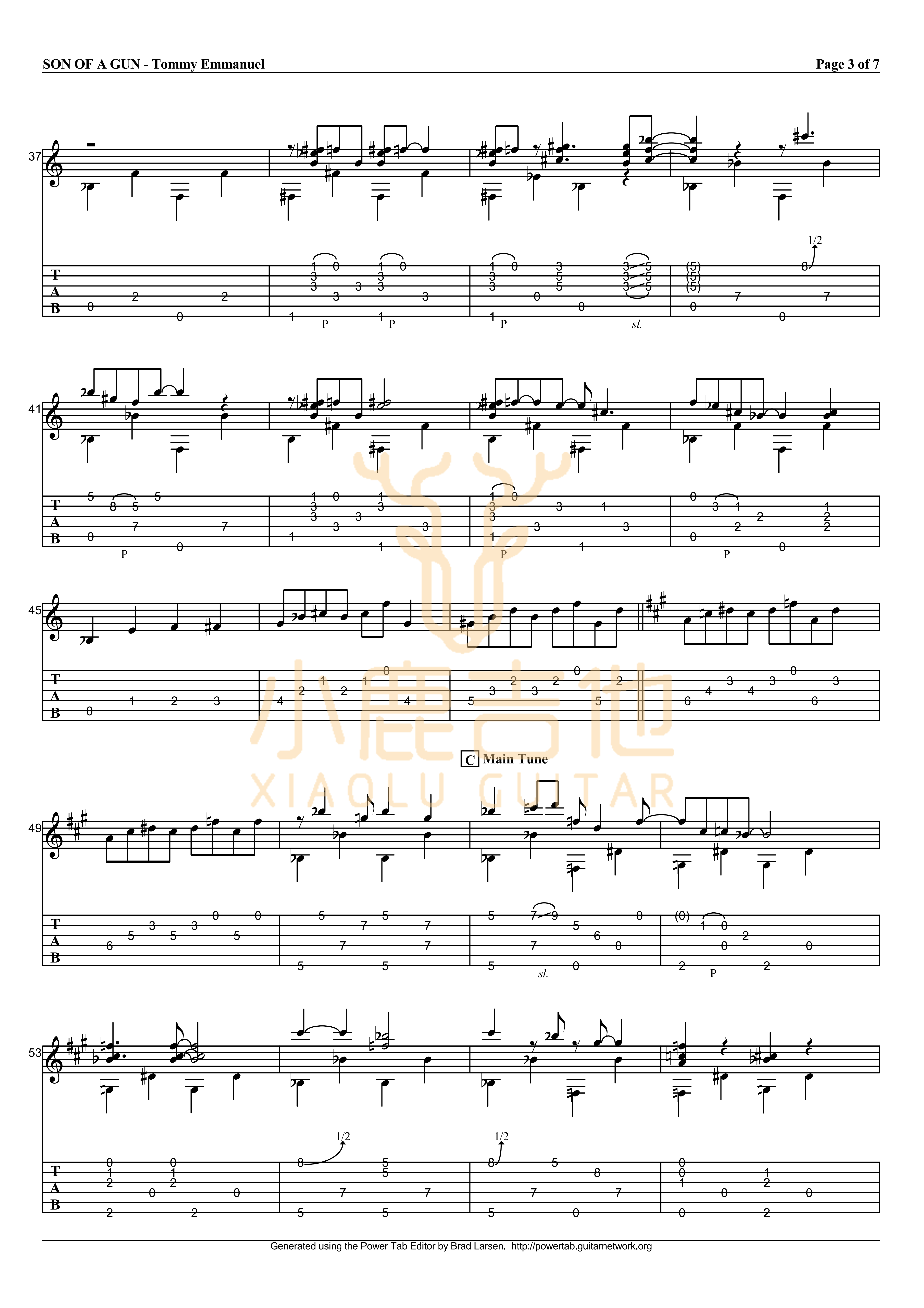 SON_OF_A_GUN_Tommy_Emmanuel指弹吉他谱（小鹿吉他）