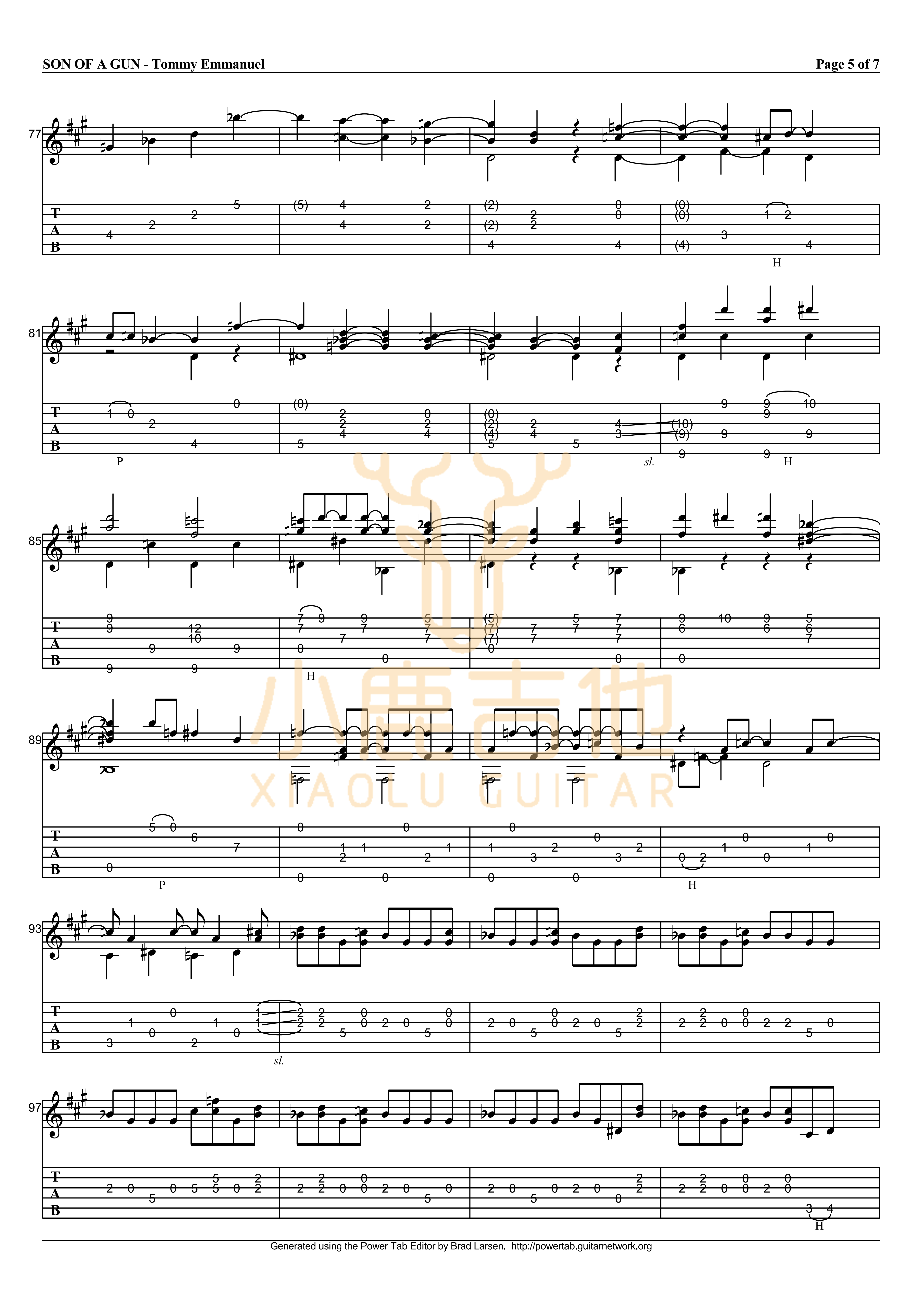 SON_OF_A_GUN_Tommy_Emmanuel指弹吉他谱（小鹿吉他）
