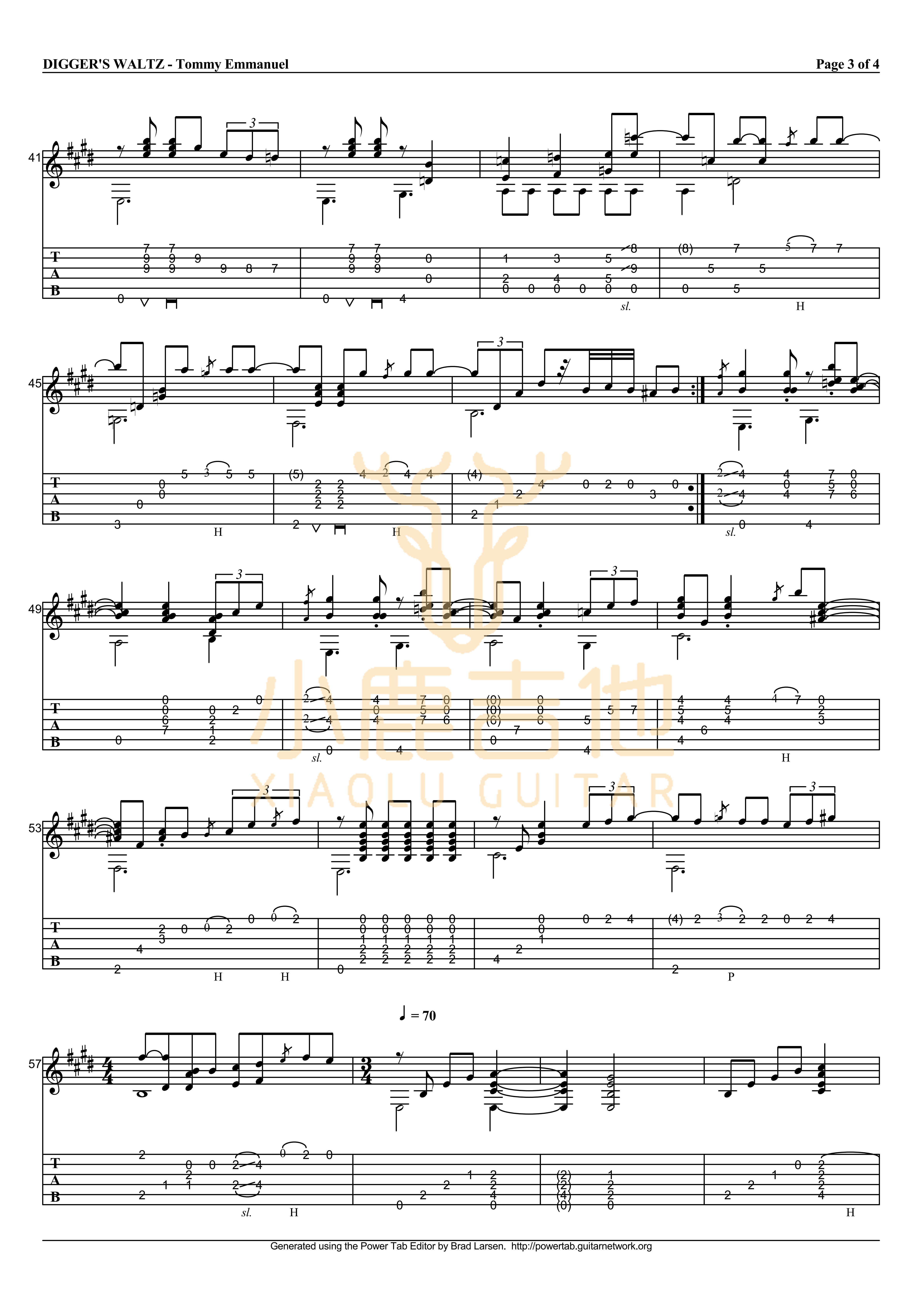 The_Diggers'Waltz_Tommy_Emmanuel指弹吉他谱（小鹿吉他）