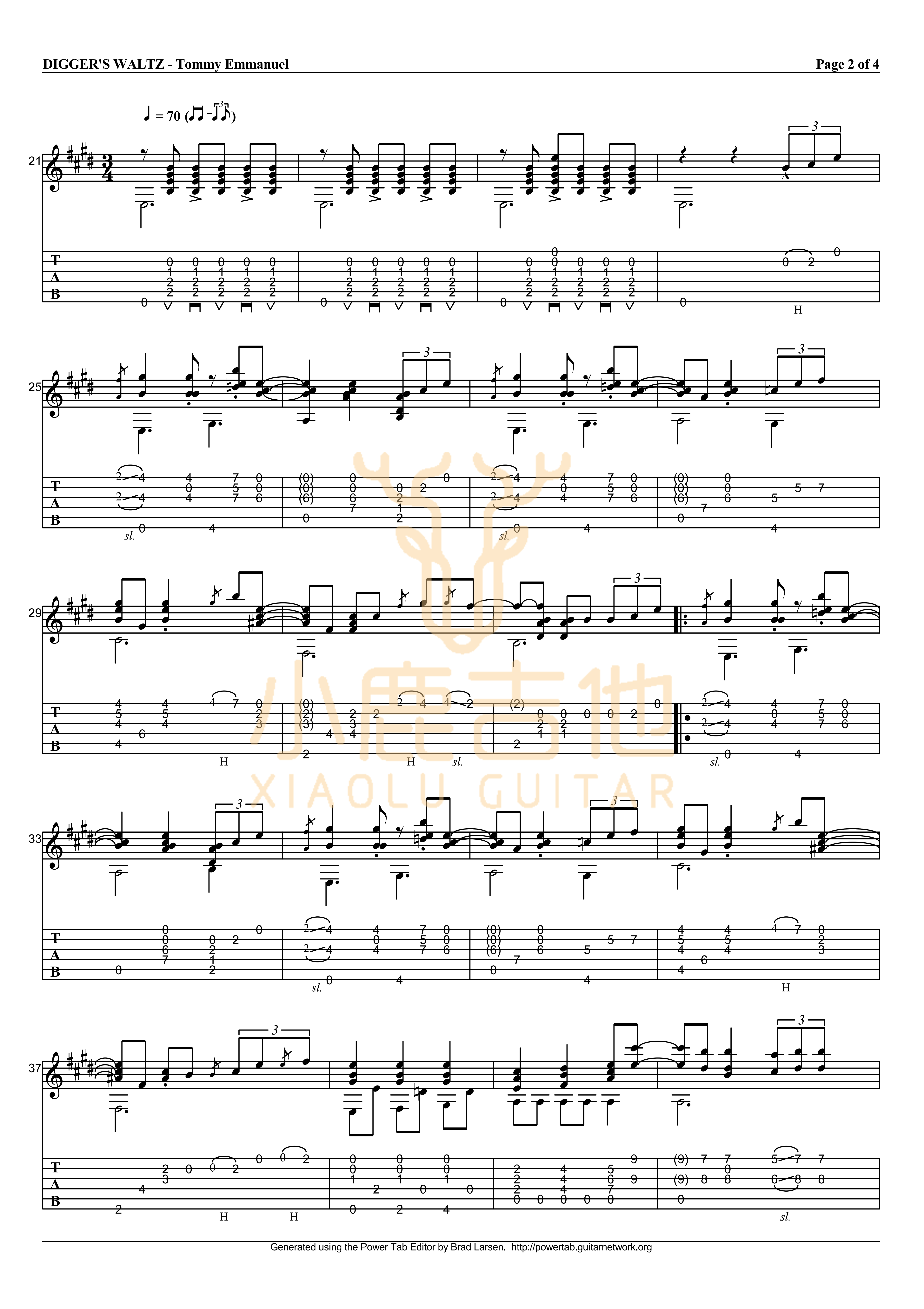 The_Diggers'Waltz_Tommy_Emmanuel指弹吉他谱（小鹿吉他）