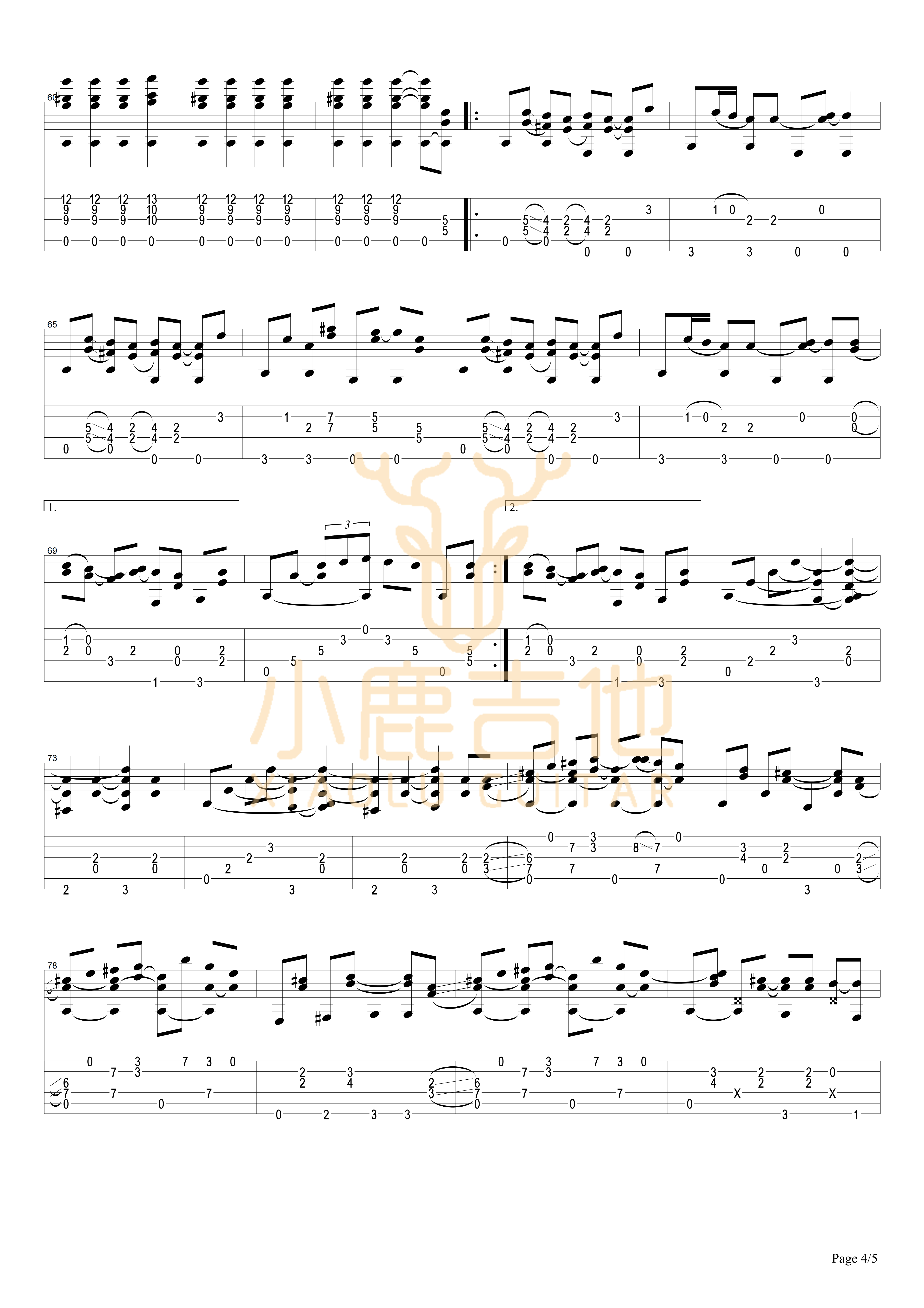 Old_Town_Tommy_Emmanuel指弹吉他谱（小鹿吉他）