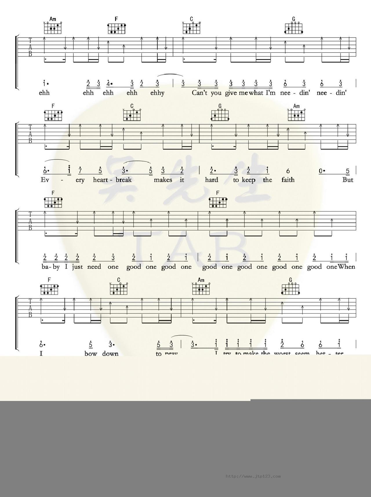 Million Reasons吉他谱_ladygaga_C调和弦弹唱谱_图谱4