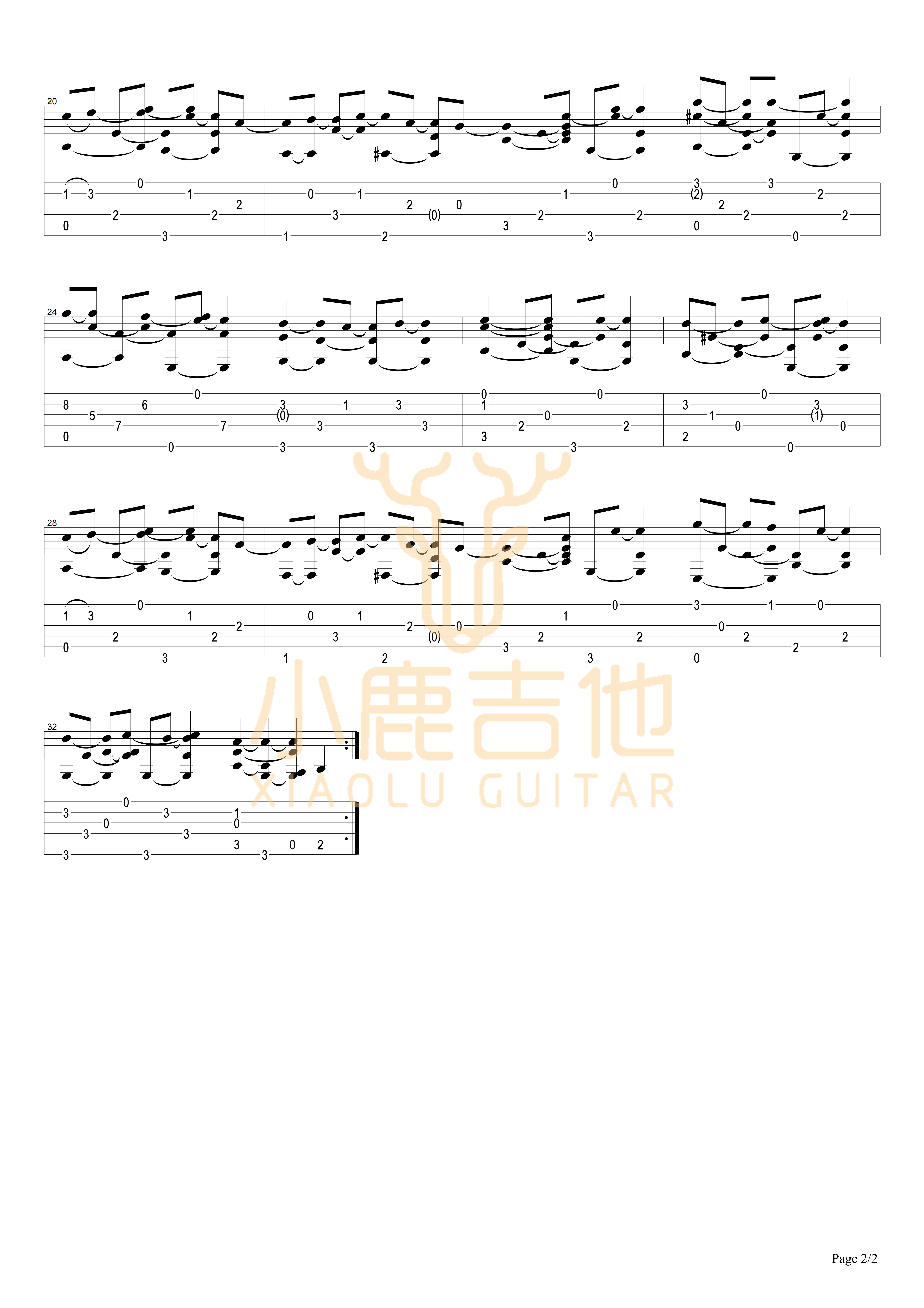 Waltzing_Matilda_Tommy_Emmanuel指弹吉他谱(小鹿吉他)