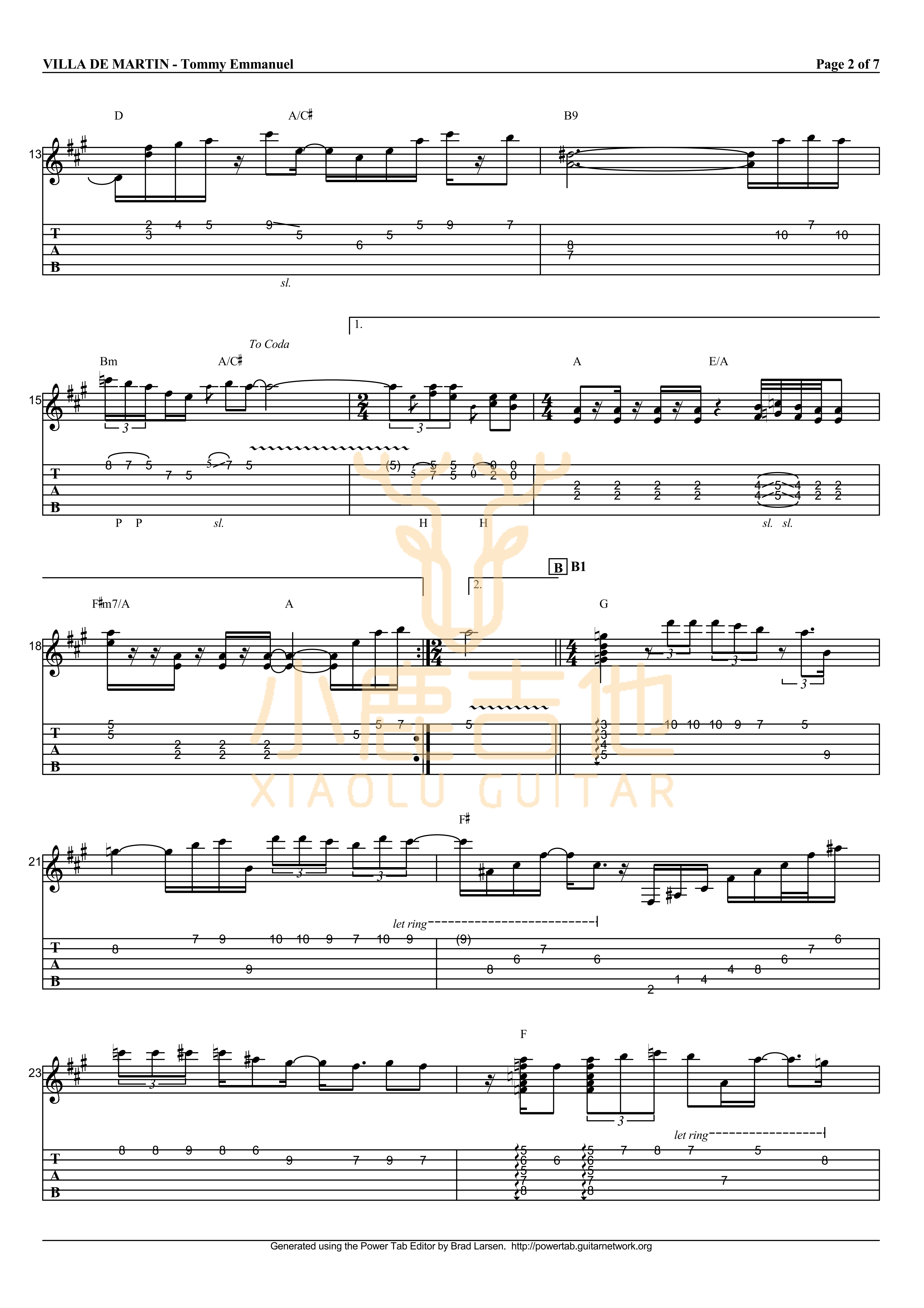 VILLA_DE_MARTIN_Tommy_Emmanuel指弹吉他谱（小鹿吉他）