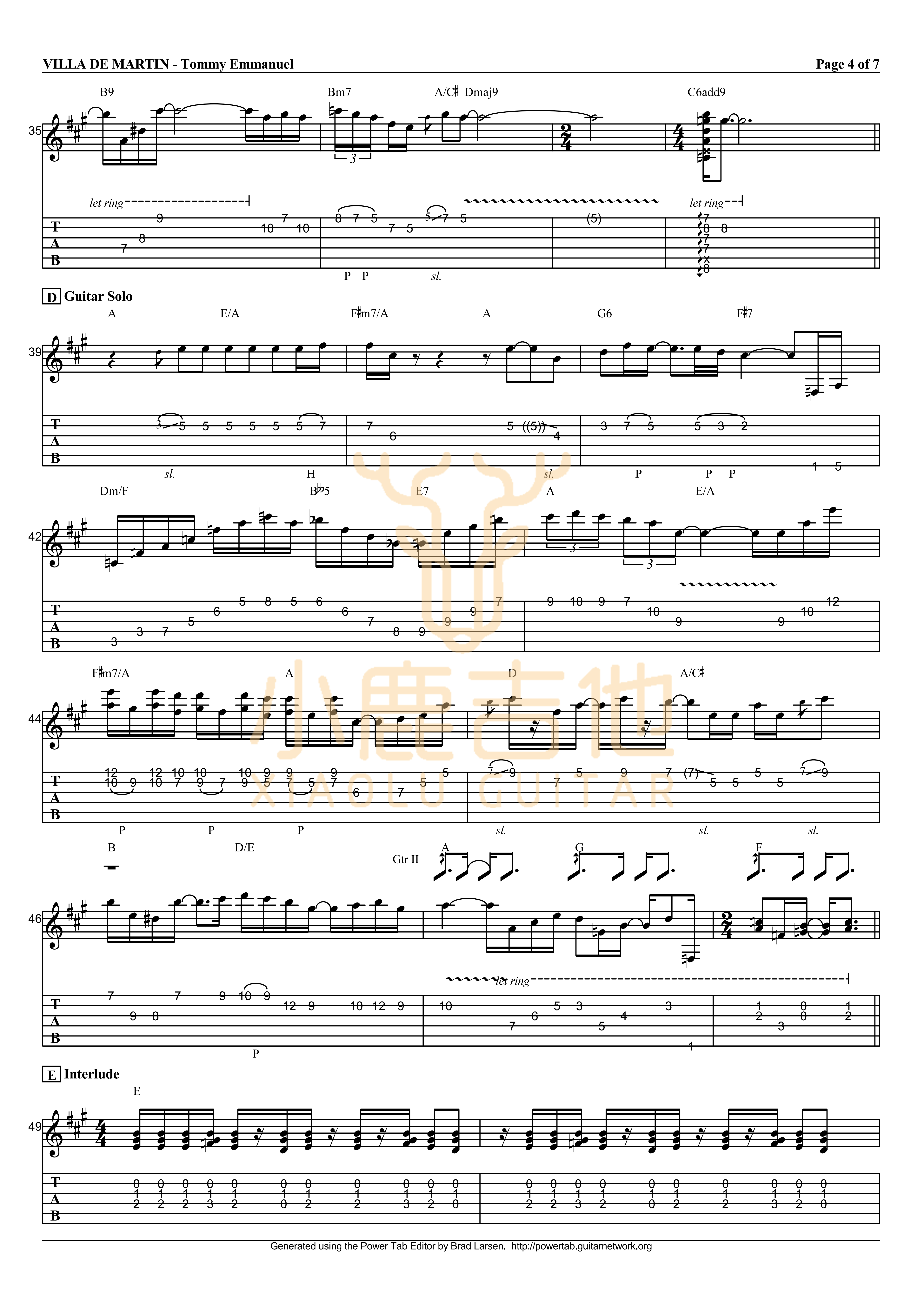VILLA_DE_MARTIN_Tommy_Emmanuel指弹吉他谱（小鹿吉他）