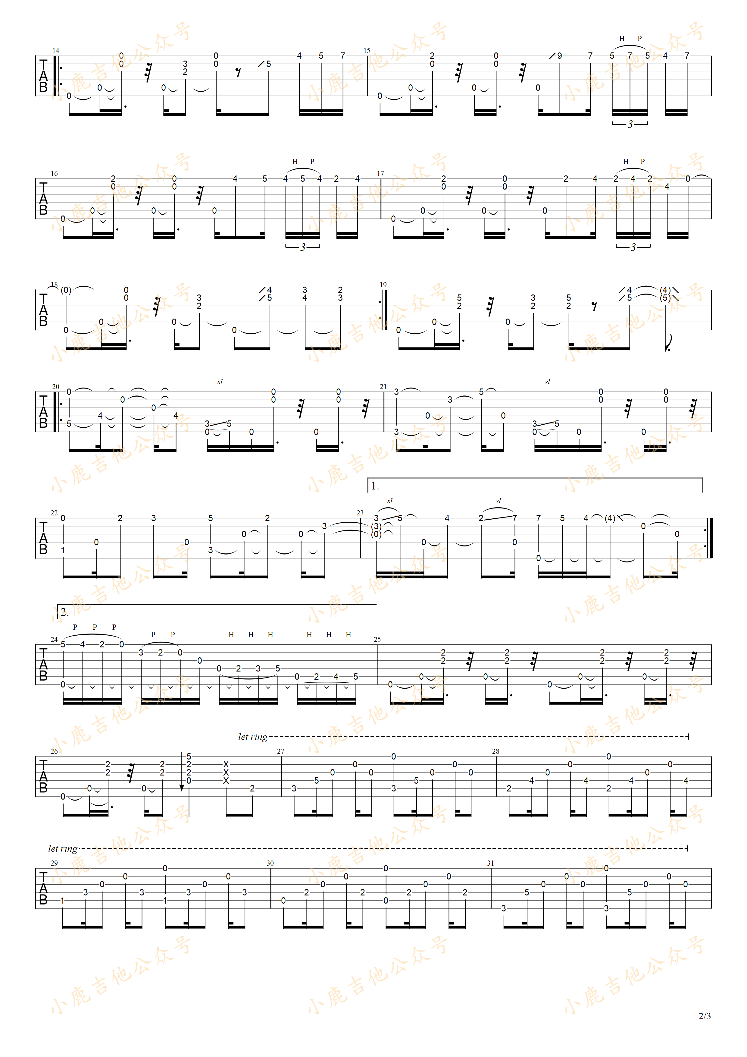 Inspiration_岸部真明_指弹吉他谱(小鹿吉他)