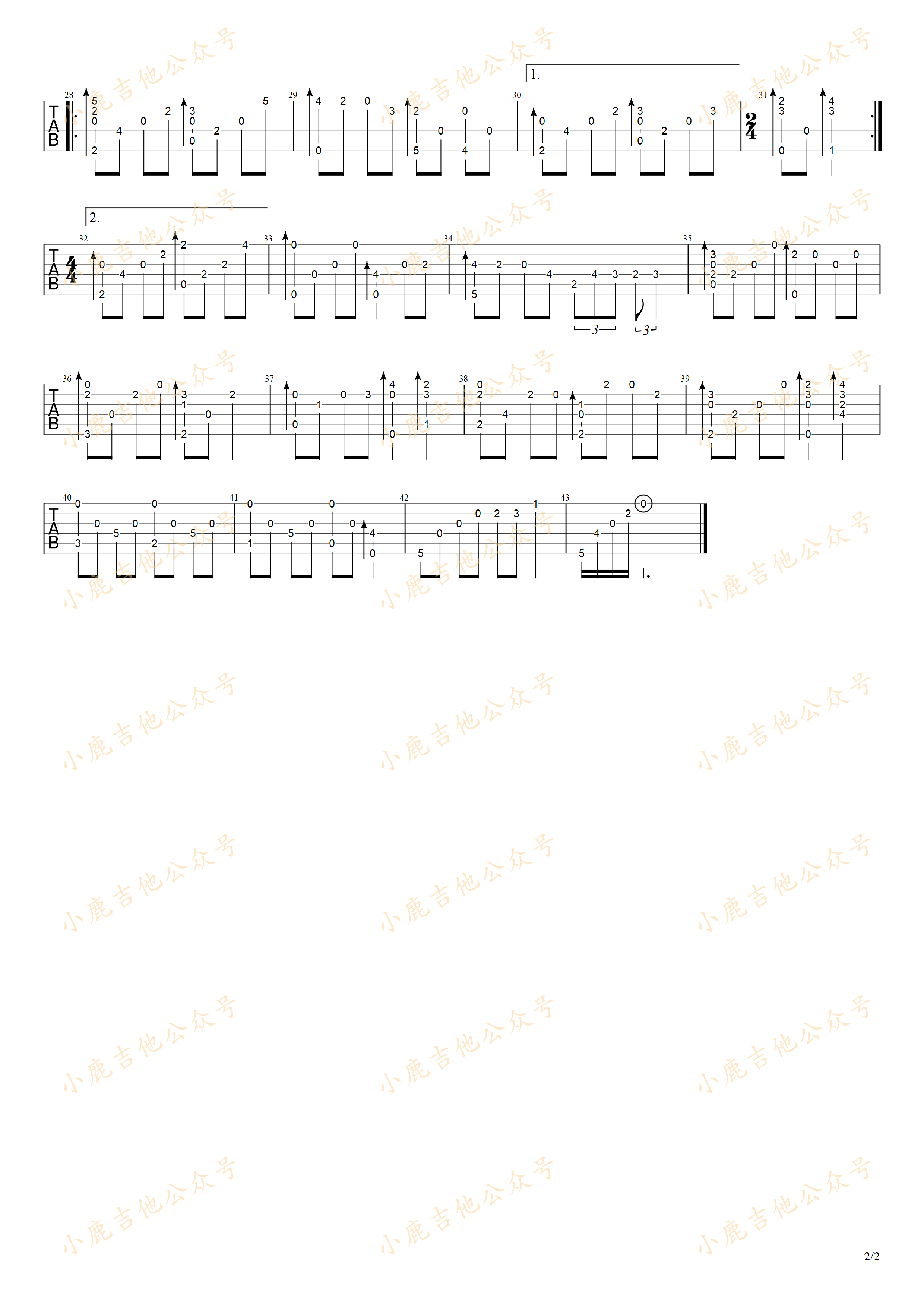 Before_saying_good_night_岸部真明指弹吉他谱(小鹿吉他)