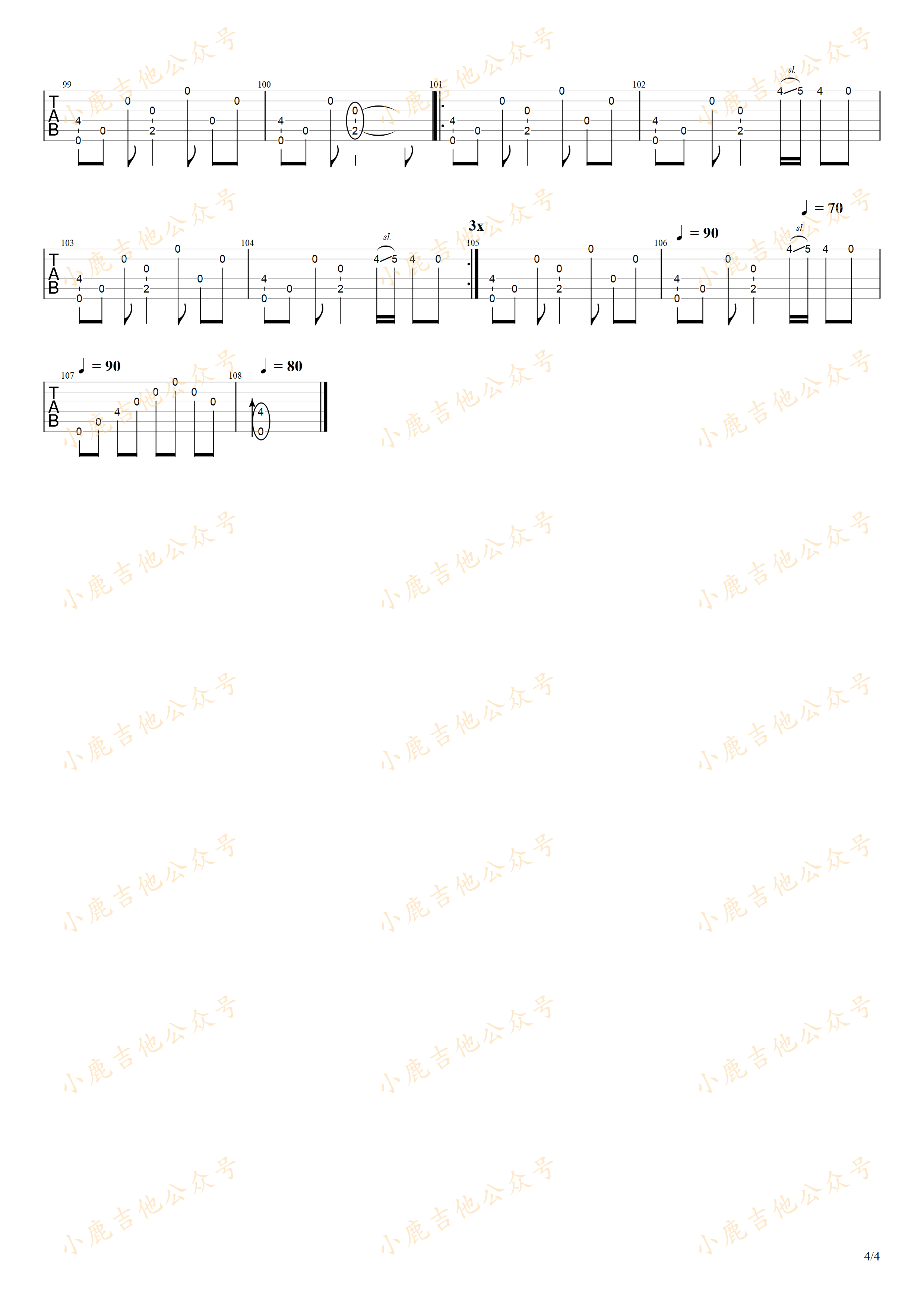 Hajimari_岸部真明指弹吉他谱(小鹿吉他)