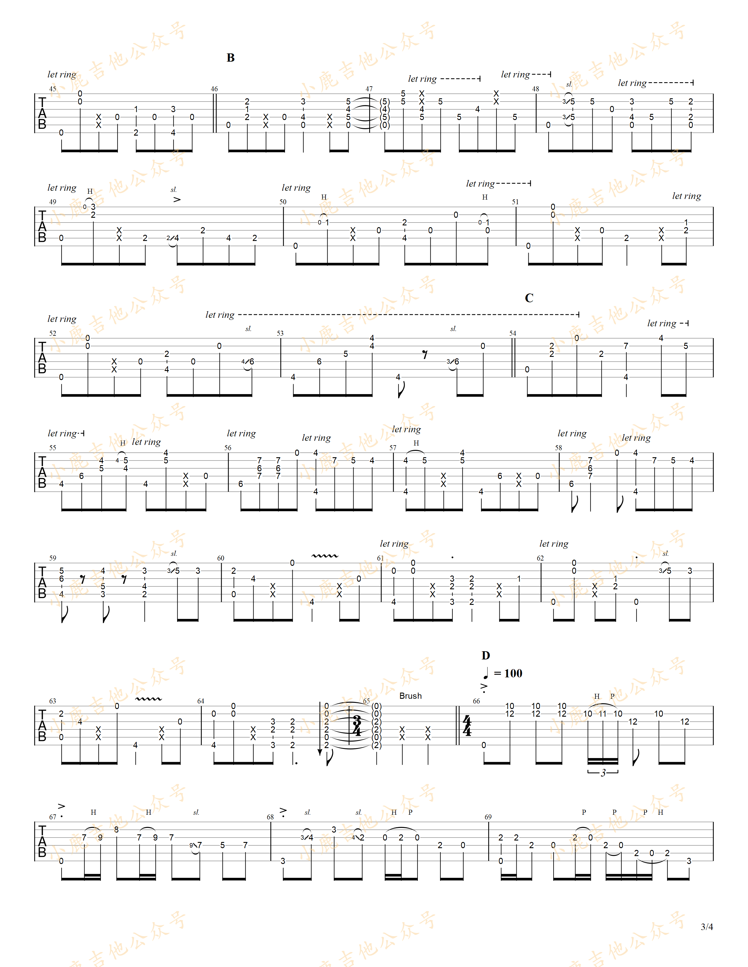 Change_the_World_岸部真明指弹吉他谱（小鹿吉他）