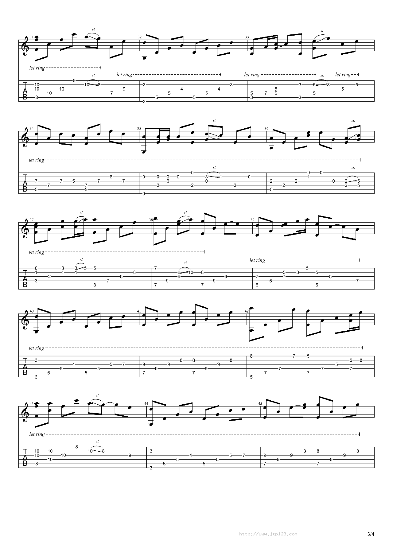 南方的女王吉他谱_尧十三_G调指弹/独奏谱_图谱3