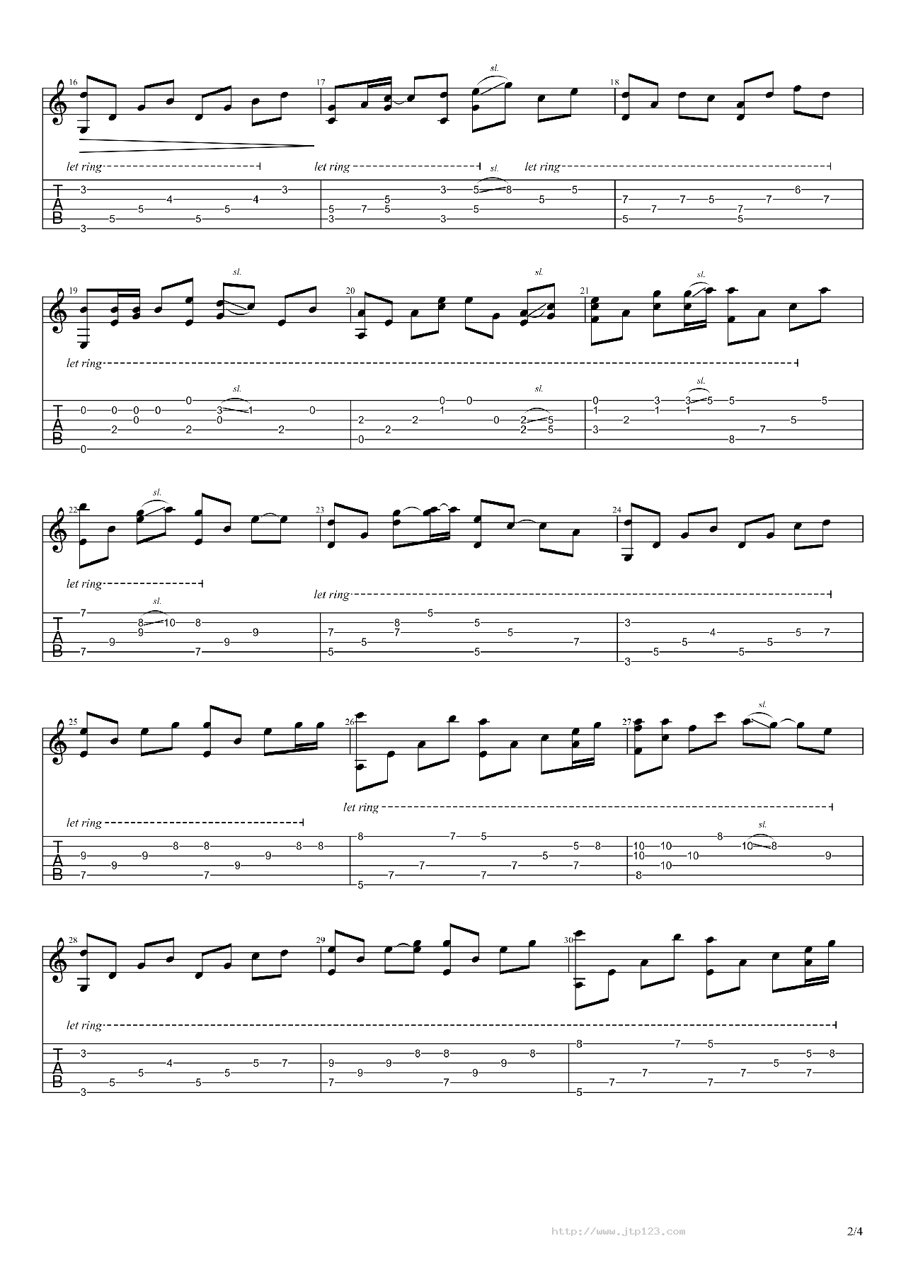 南方的女王吉他谱_尧十三_G调指弹/独奏谱_图谱2