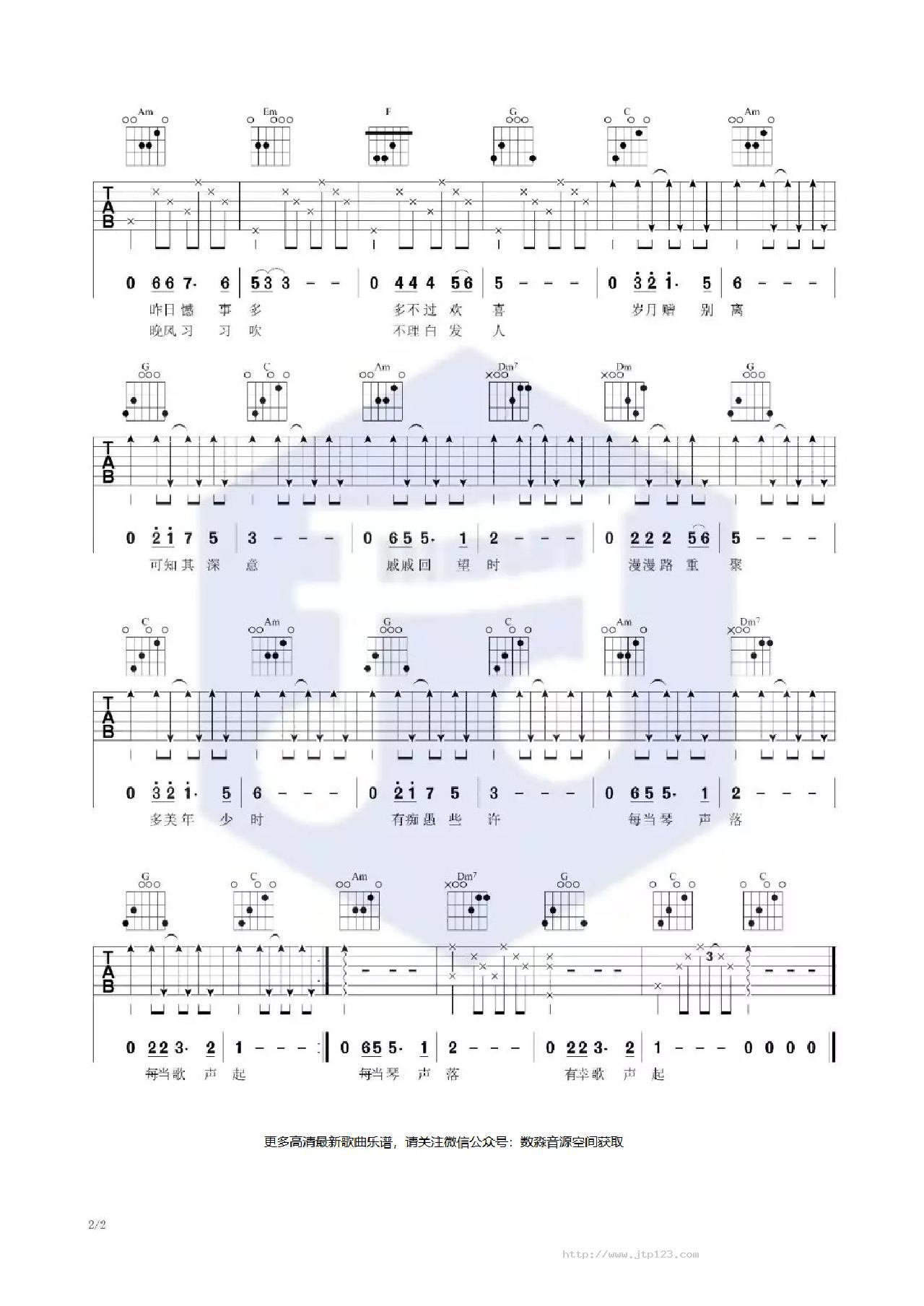 所以少年人吉他谱_房东的猫_C调和弦弹唱谱_图谱2